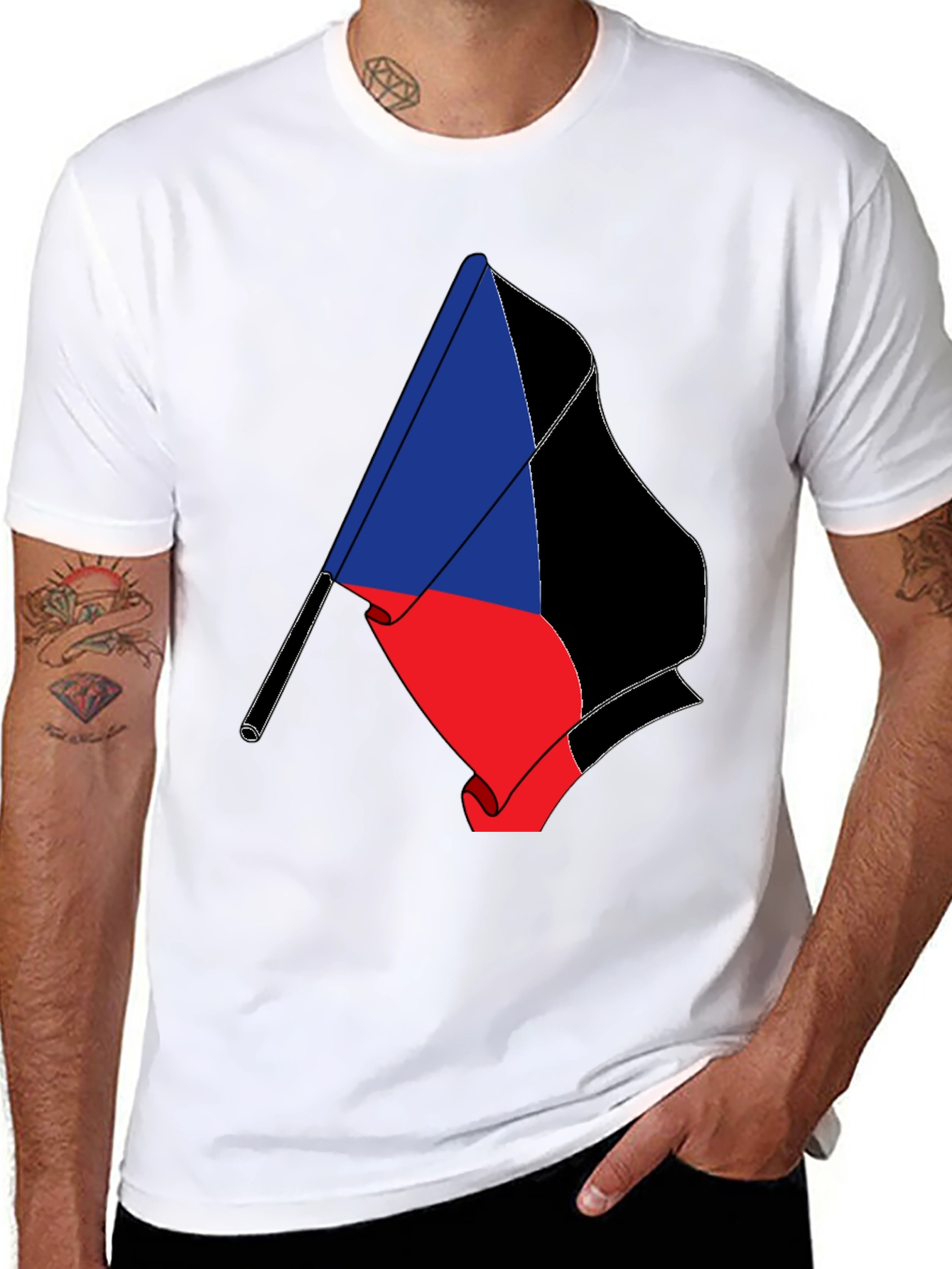 Flag Graphic Tee - Black Short Sleeve T-Shirt