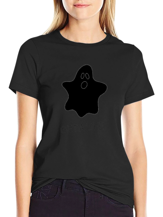 Ghost Graphic Black T-Shirt - Get a Life Humor Tee