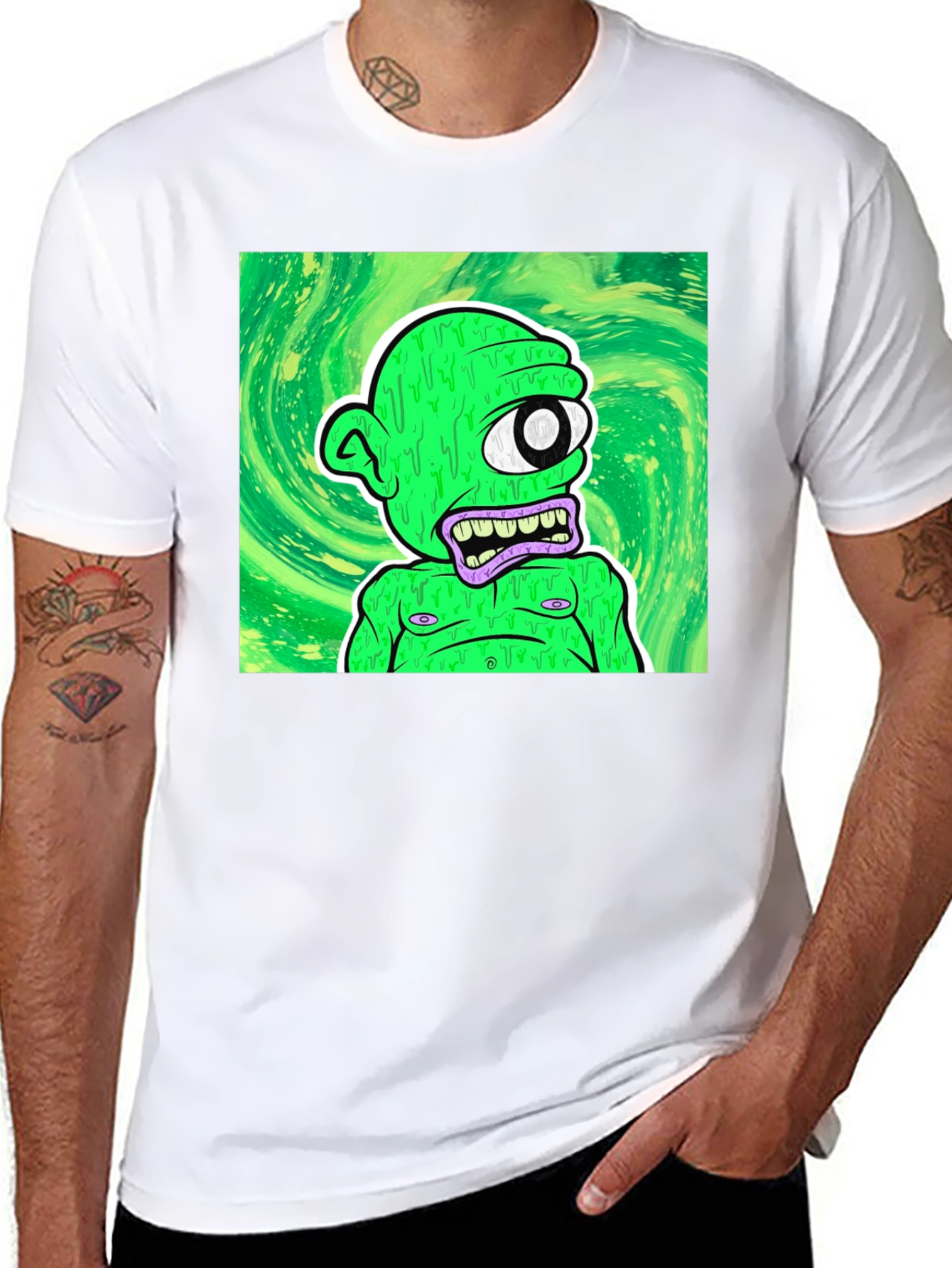 One-Eyed Green Monster T-Shirt - Unique Graphic Tee