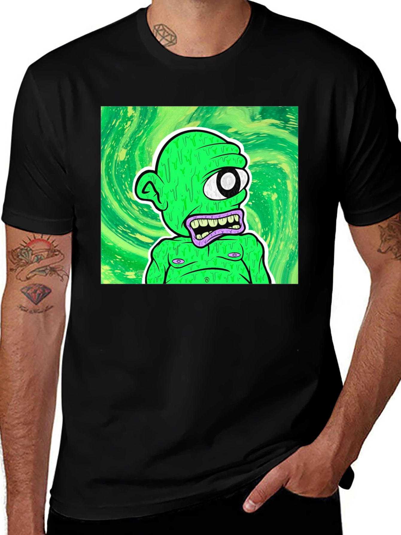One-Eyed Green Monster T-Shirt - Unique Graphic Tee
