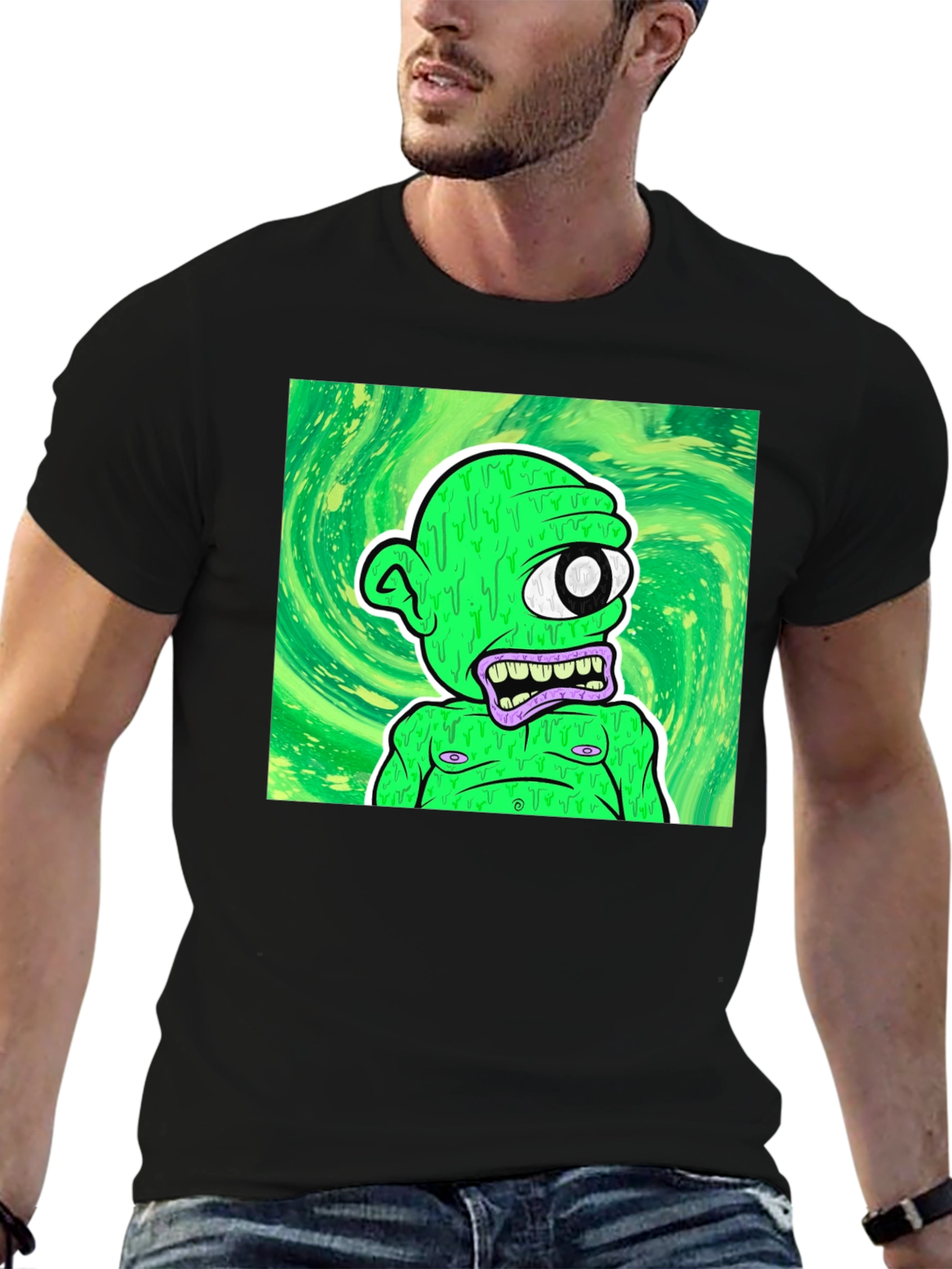 One-Eyed Green Monster T-Shirt - Unique Graphic Tee