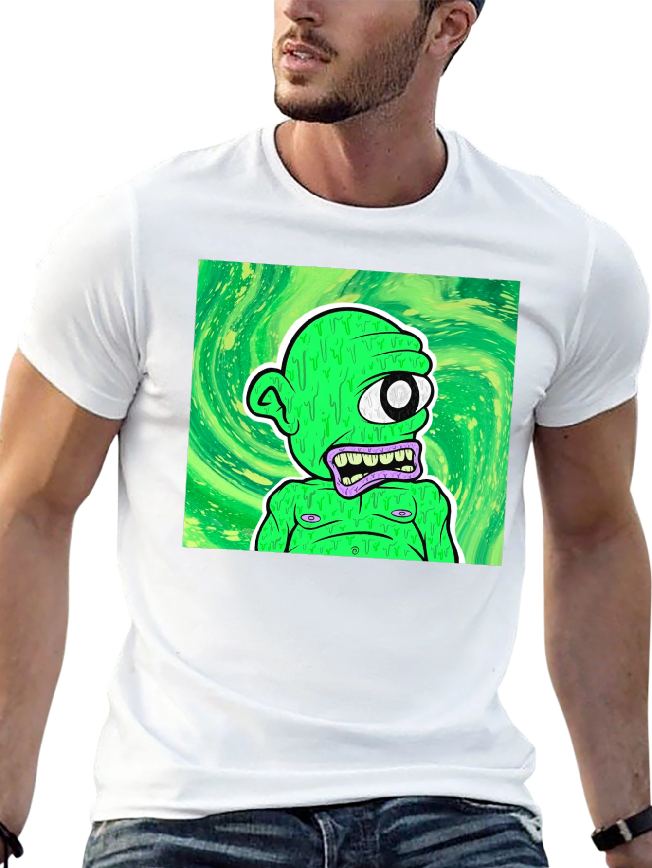 One-Eyed Green Monster T-Shirt - Unique Graphic Tee