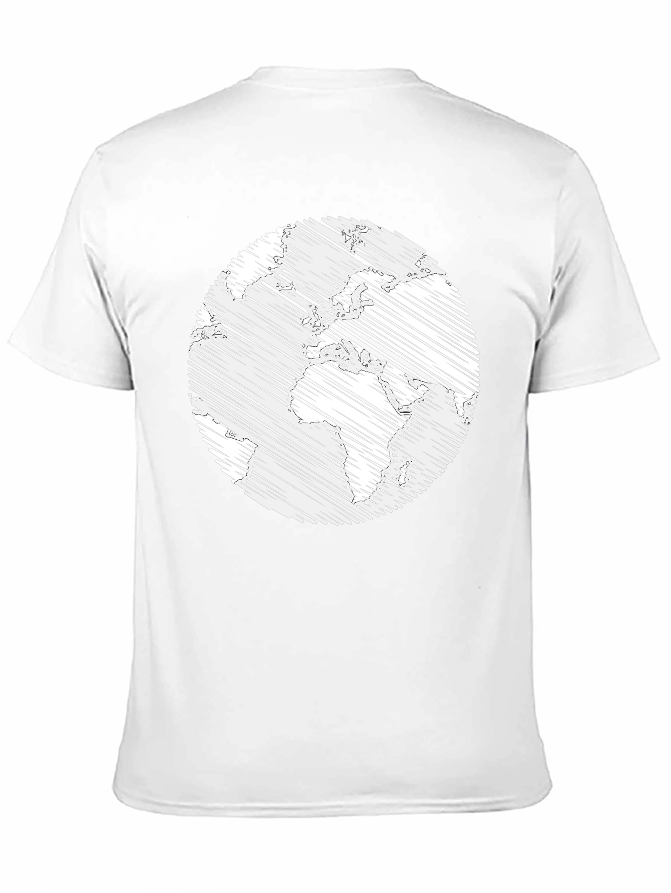 Graphic Earth Print Black Crew Neck T-Shirt