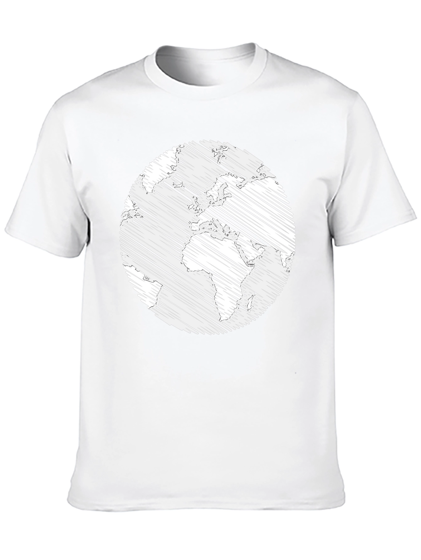 Graphic Earth Print Black Crew Neck T-Shirt