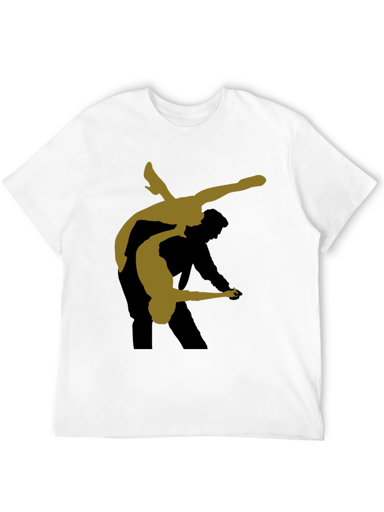 Dancing Silhouette Graphic Tee - Stylish Black T-Shirt