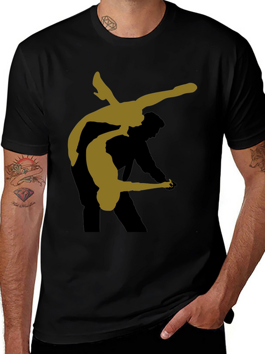 Dancing Silhouette Graphic Tee - Stylish Black T-Shirt