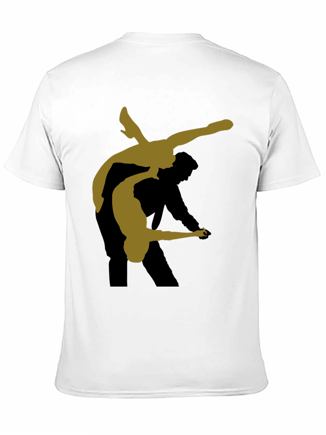 Dancing Silhouette Graphic Tee - Stylish Black T-Shirt