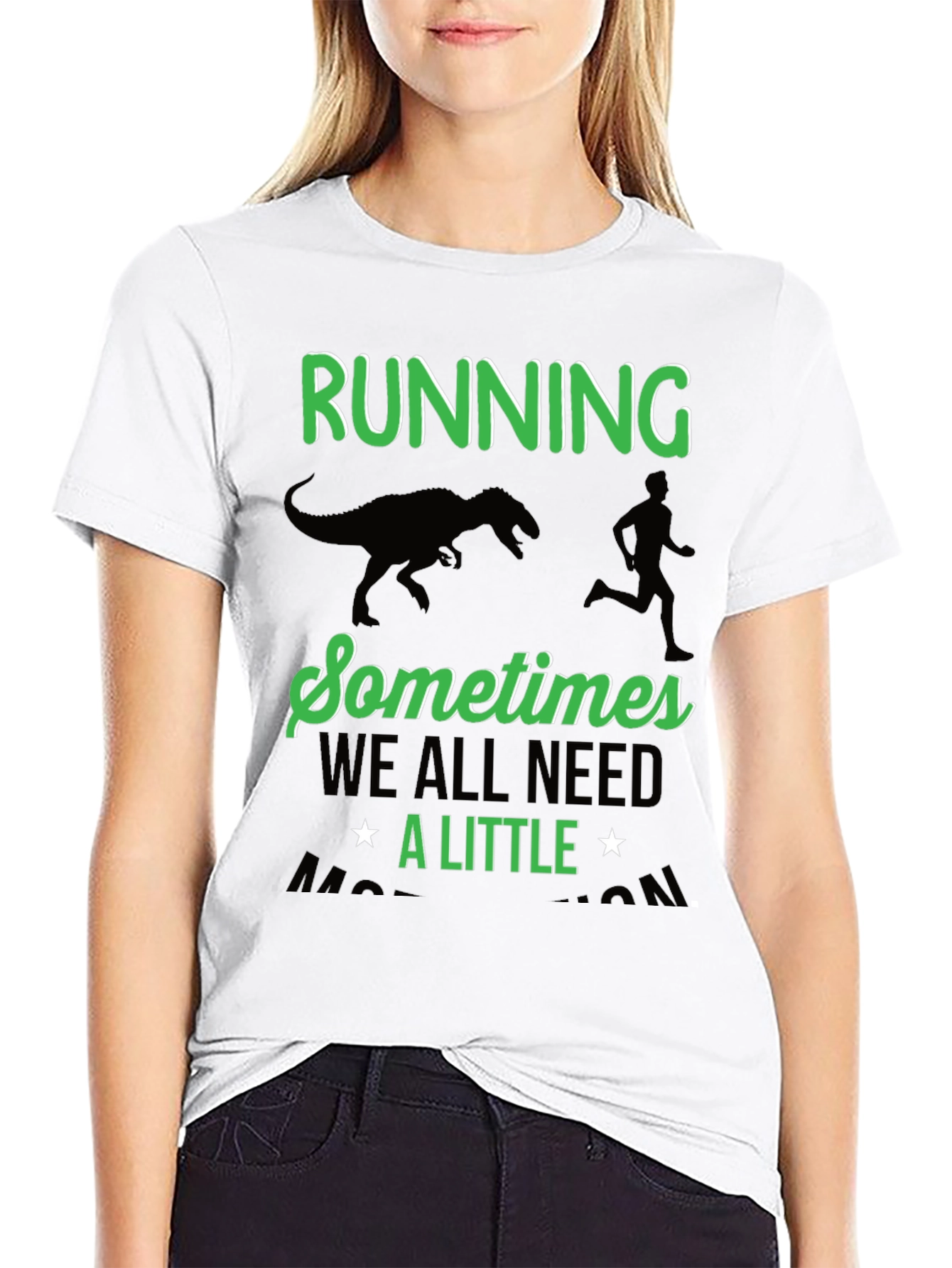 Running Dinosaur T-Shirt Funny Run Motivation Tee