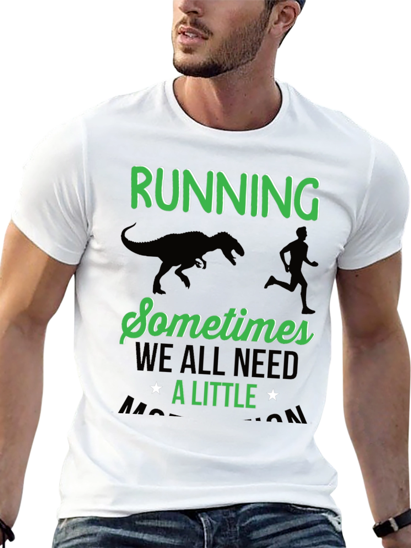 Running Dinosaur T-Shirt Funny Run Motivation Tee