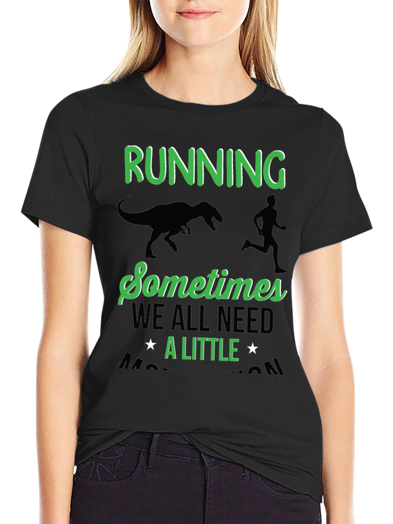 Running Dinosaur T-Shirt Funny Run Motivation Tee