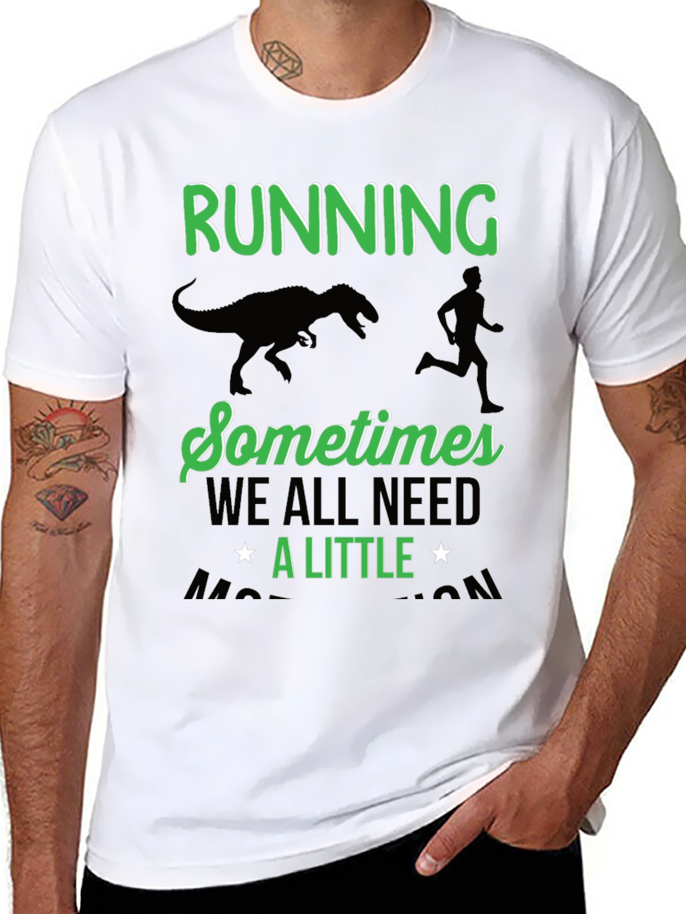 Running Dinosaur T-Shirt Funny Run Motivation Tee
