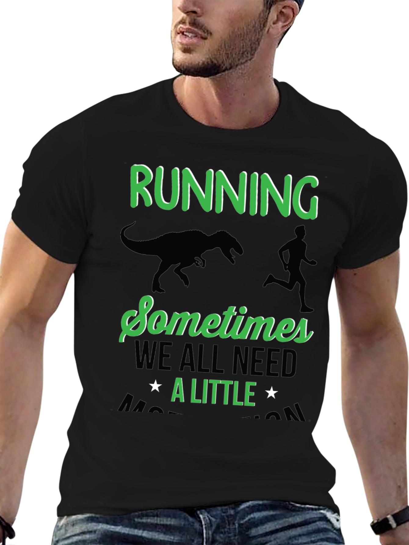Running Dinosaur T-Shirt Funny Run Motivation Tee