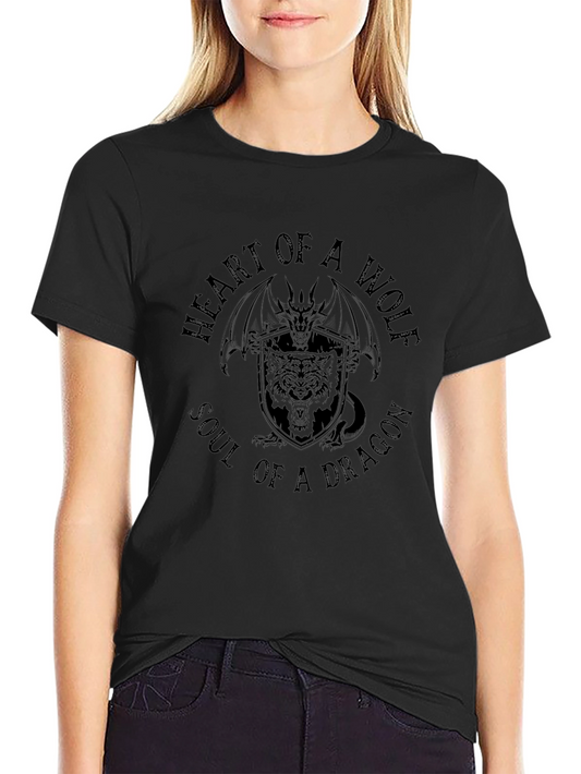 Heart of Wolf Soul of Dragon Graphic Tee