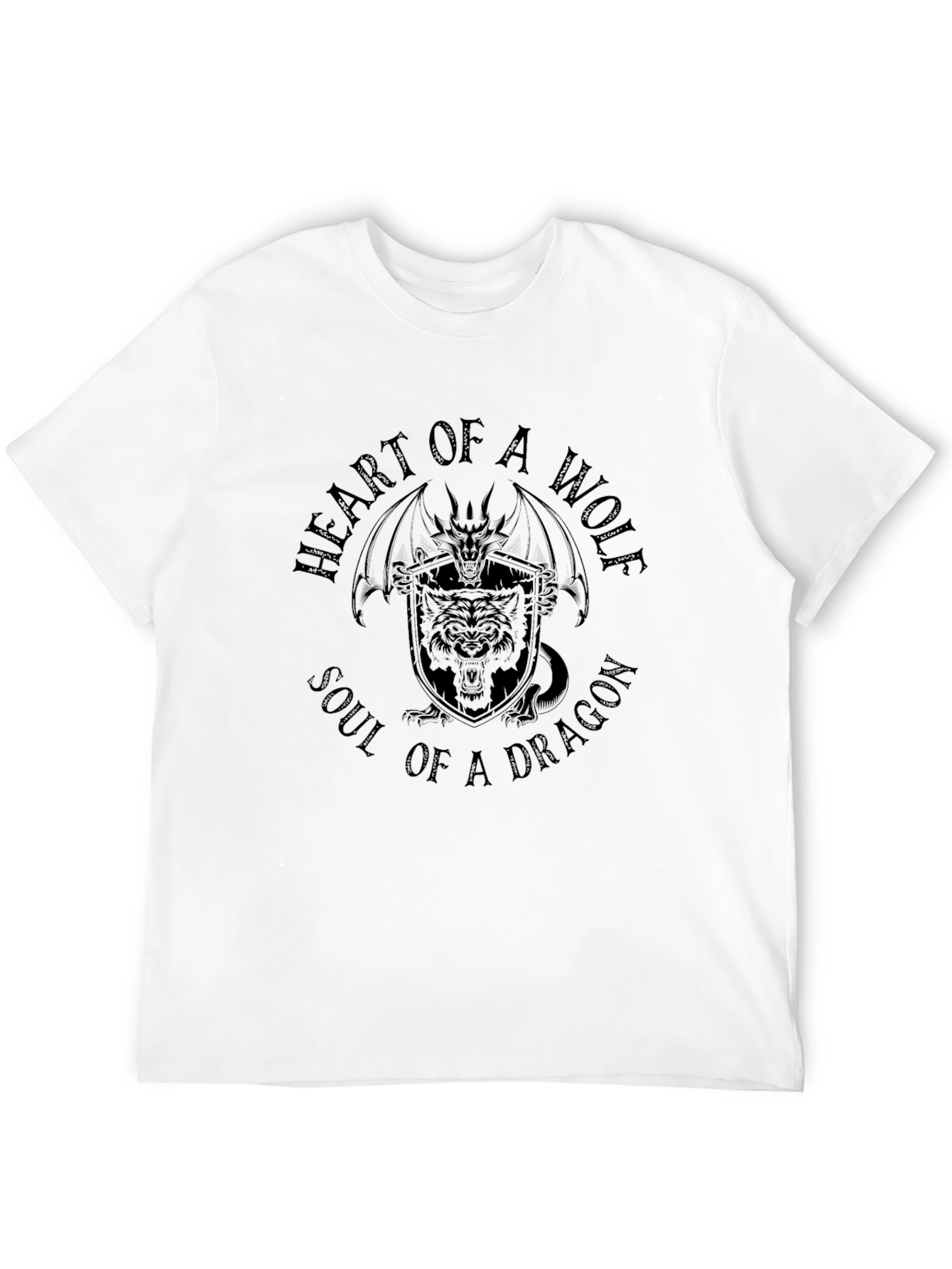 Heart of Wolf Soul of Dragon Graphic Tee