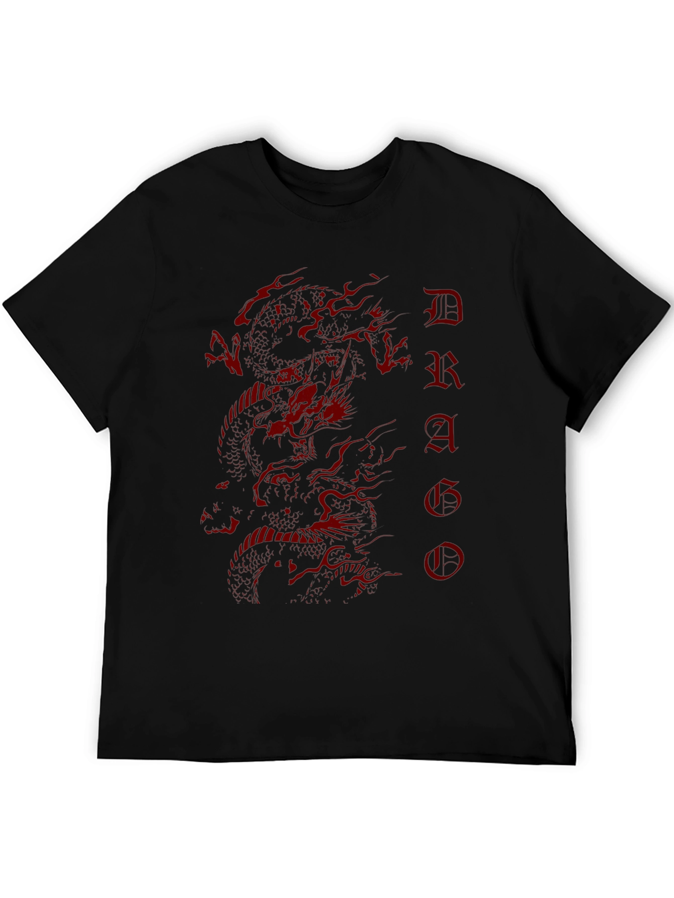 Dragon Graphic Tee - Mens Black Cotton T-Shirt
