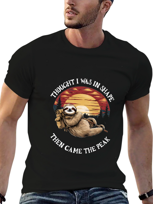 Funny Sloth Hiking Graphic T-Shirt