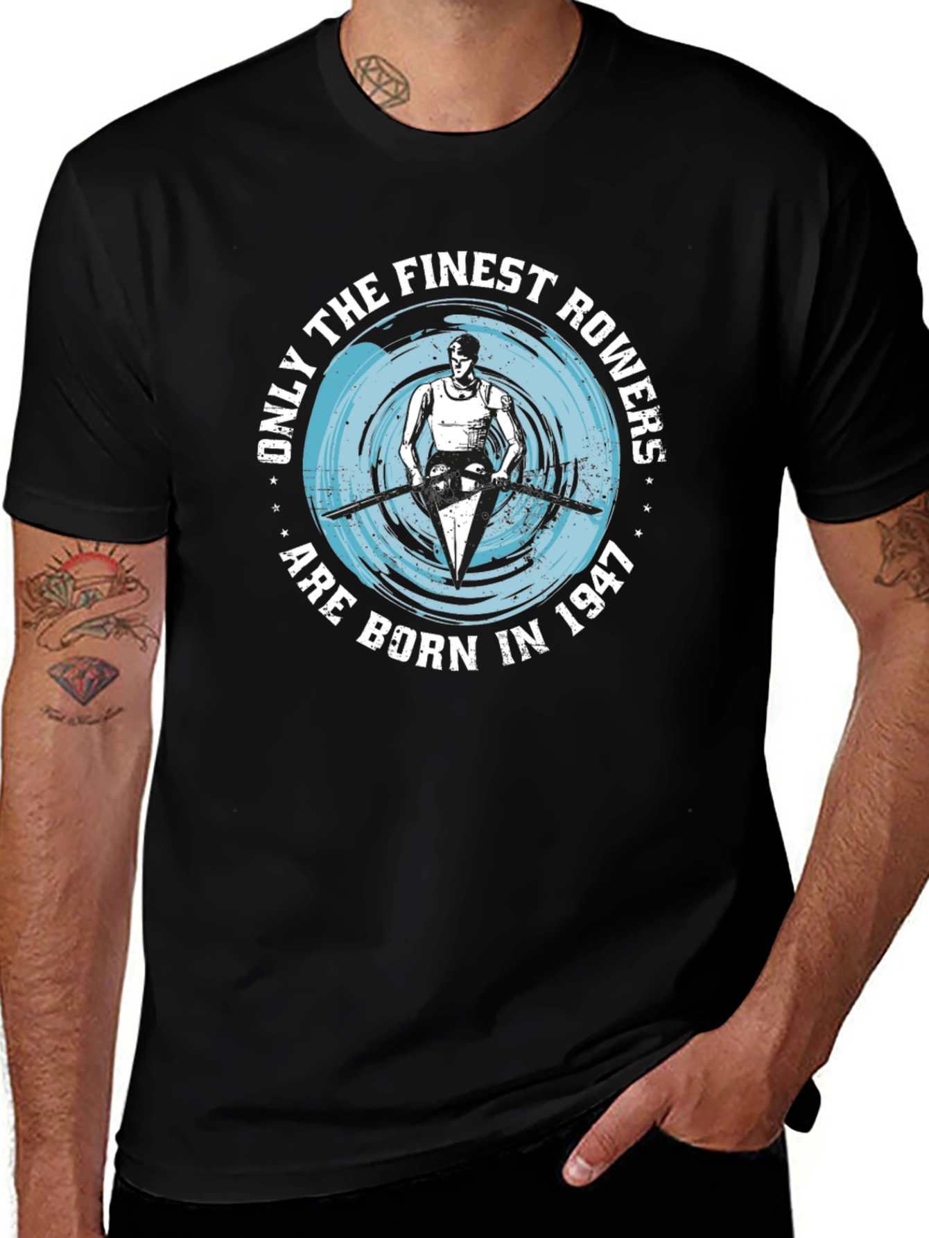 Finest Rowers Born in 1947 Black T-Shirt