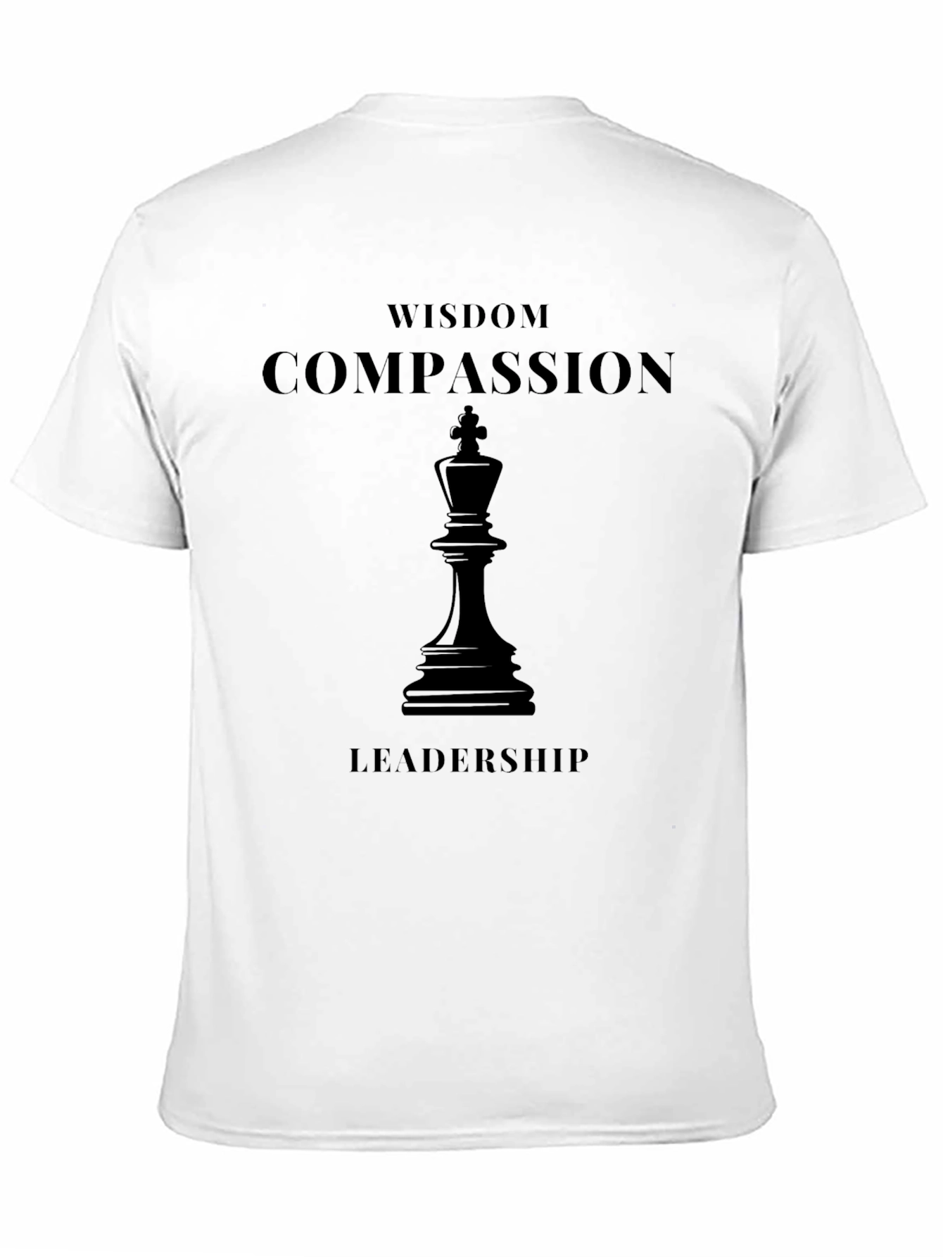 Wisdom Compassion Leadership Black King Graphic T-Shirt