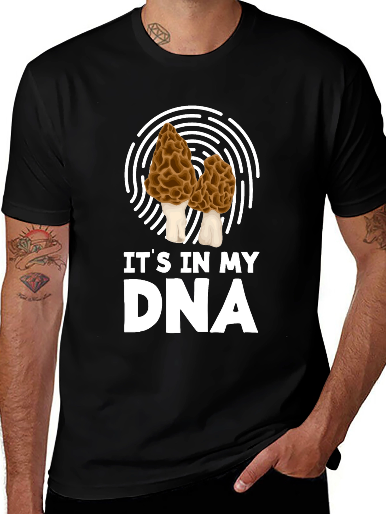 Mushroom DNA T-Shirt - Unique Morel Lover Gift