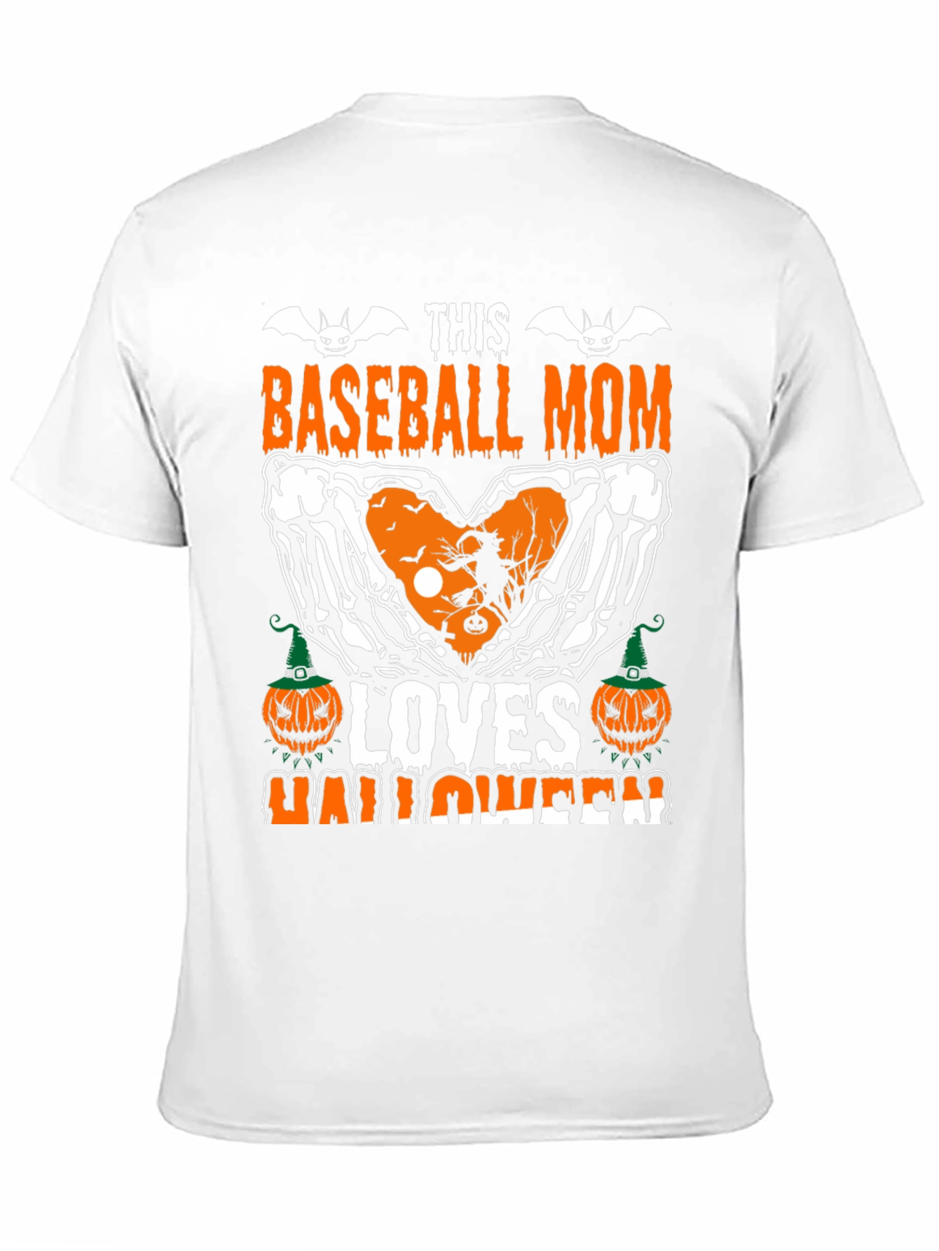 Baseball Mom Halloween T-Shirt - Skeleton Heart Design