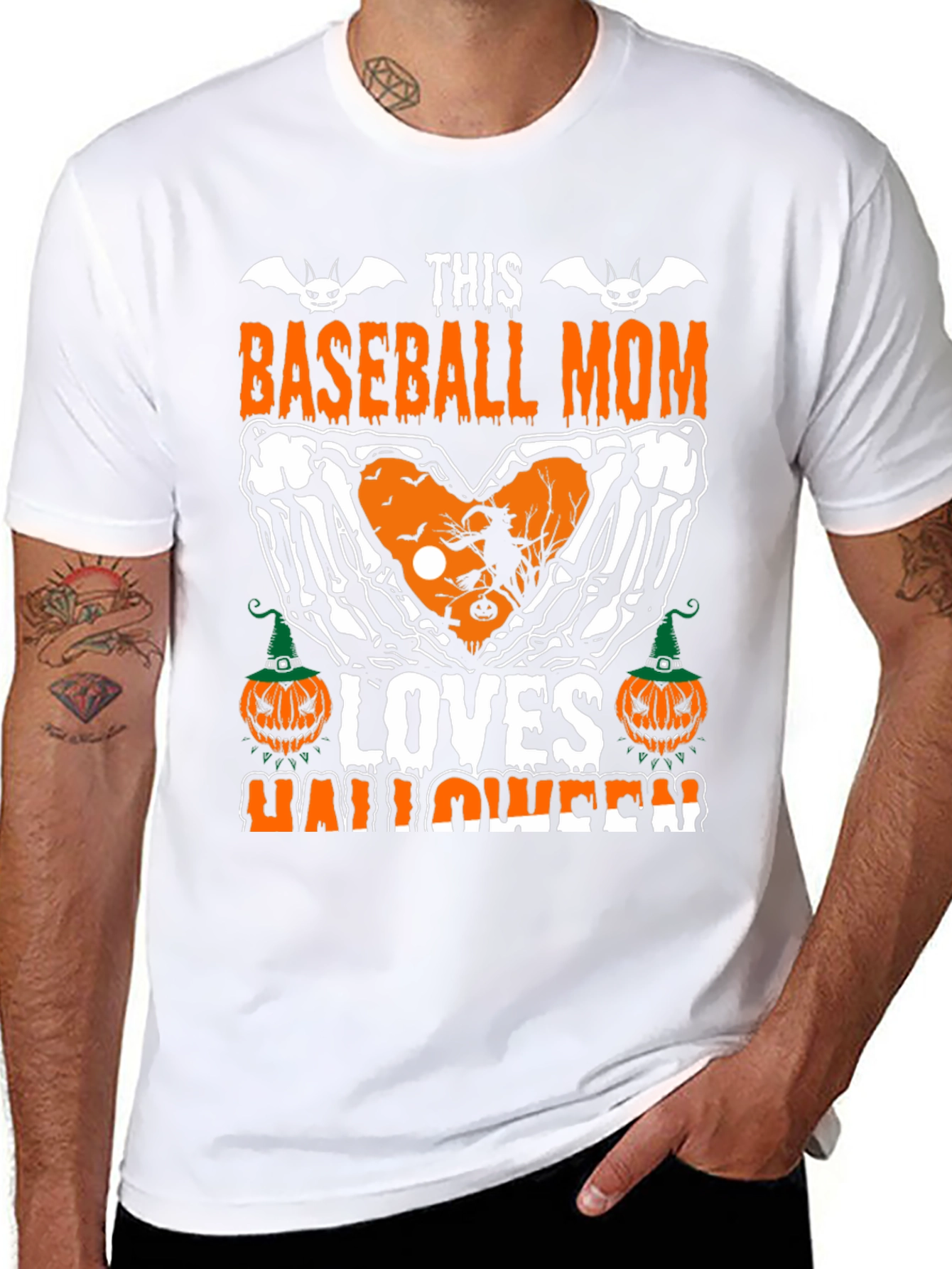 Baseball Mom Halloween T-Shirt - Skeleton Heart Design