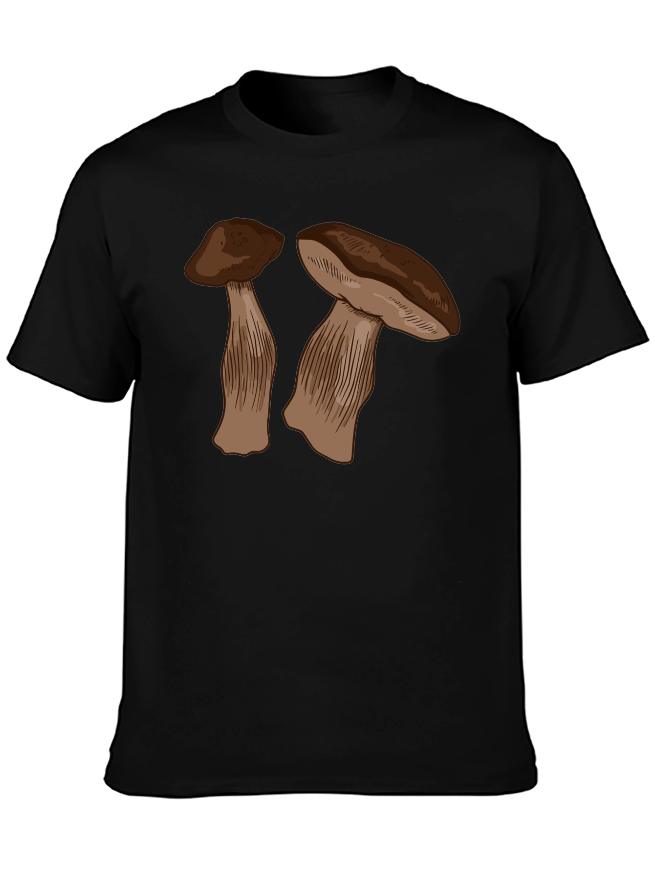 Mushroom Graphic Black T-Shirt - Unisex Design