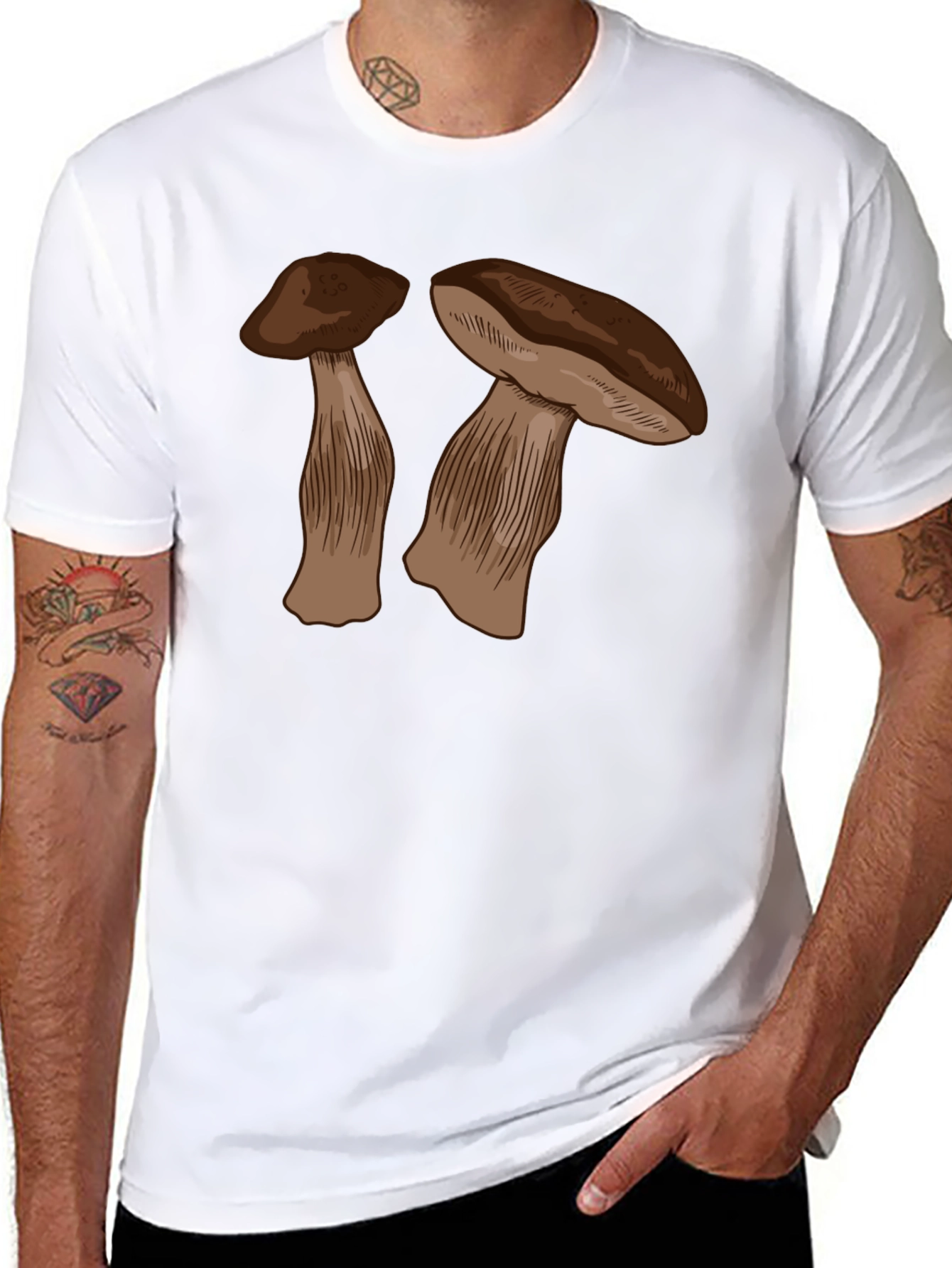 Mushroom Graphic Black T-Shirt - Unisex Design