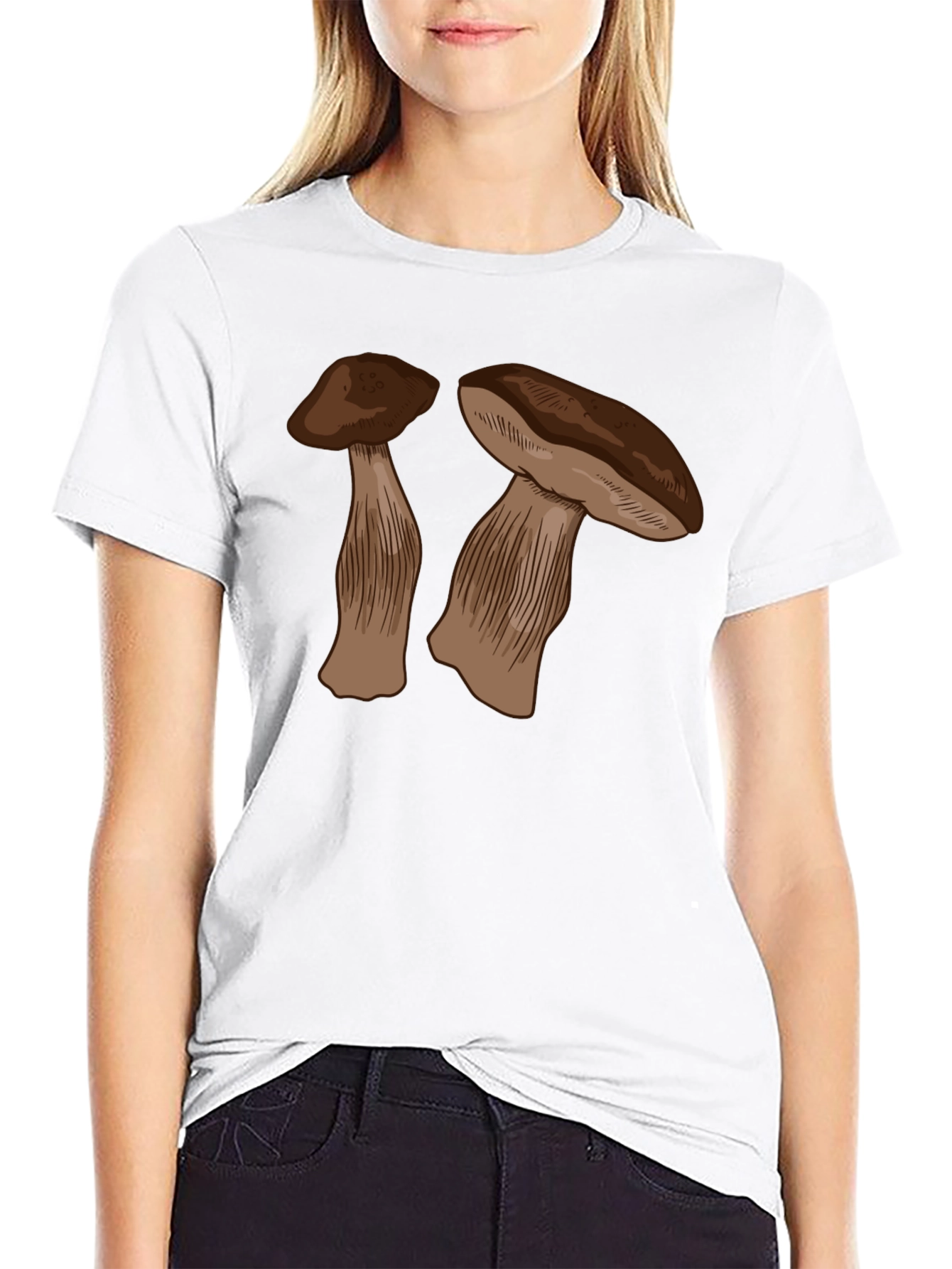 Mushroom Graphic Black T-Shirt - Unisex Design