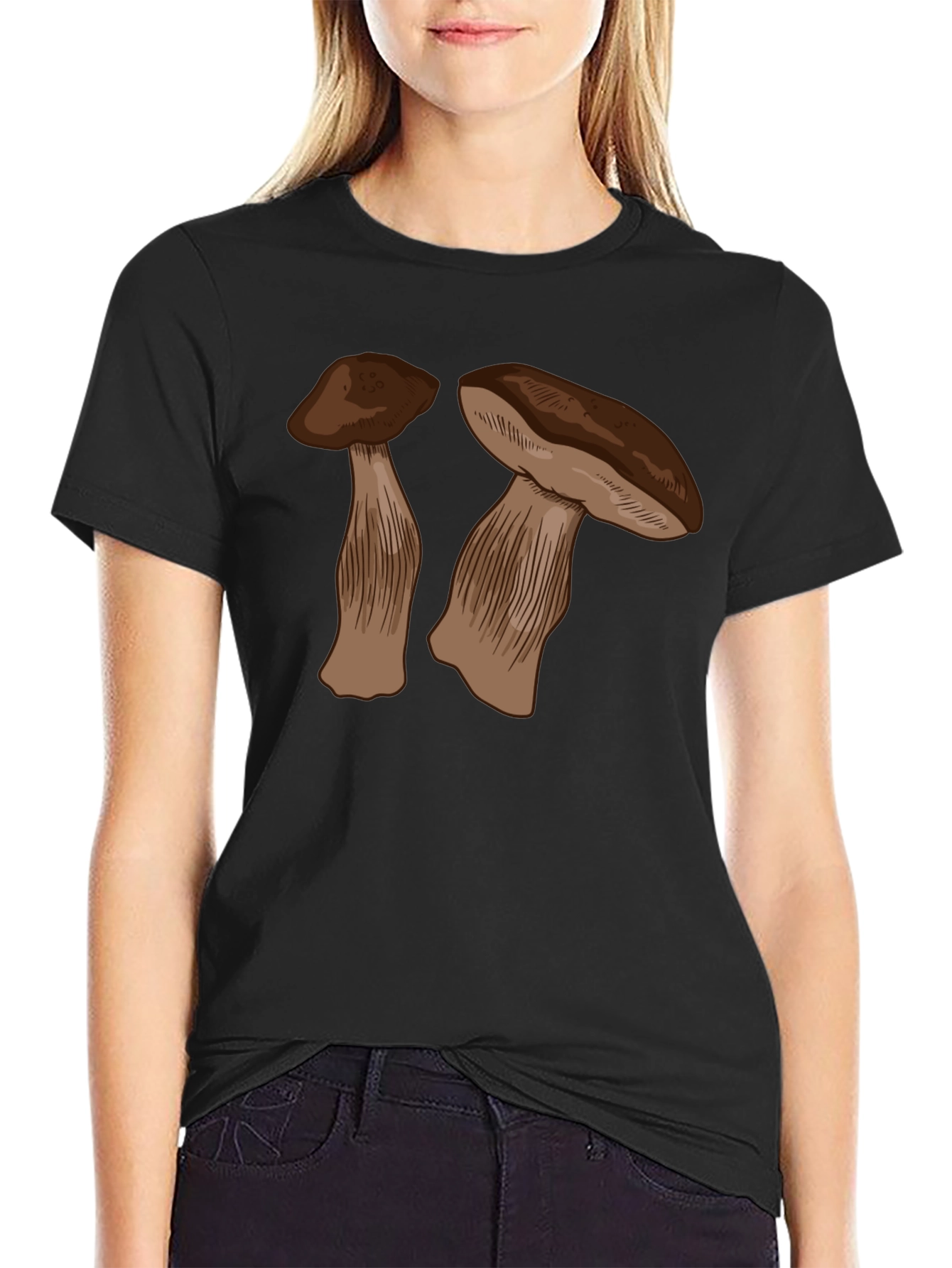 Mushroom Graphic Black T-Shirt - Unisex Design