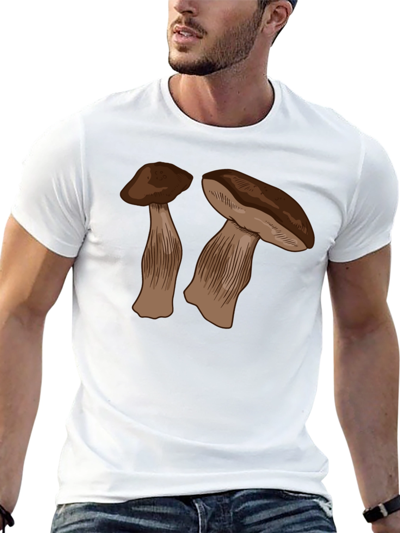 Mushroom Graphic Black T-Shirt - Unisex Design