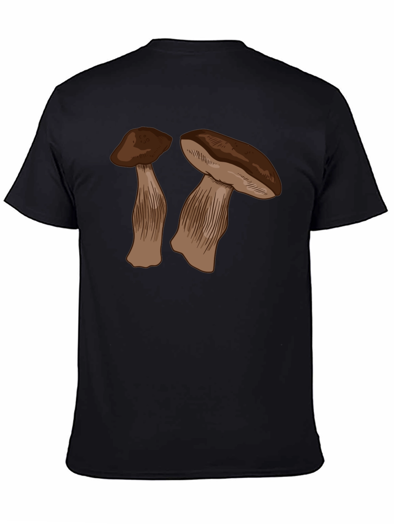 Mushroom Graphic Black T-Shirt - Unisex Design