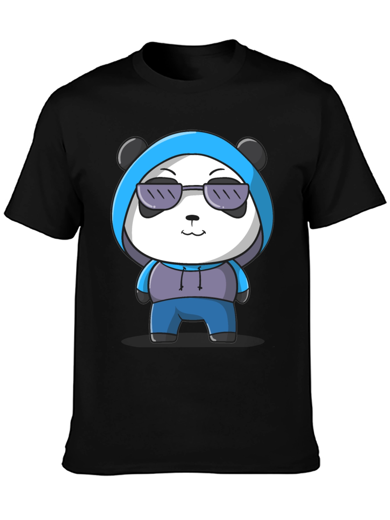Cool Panda Graphic Tee - Casual Black T-Shirt