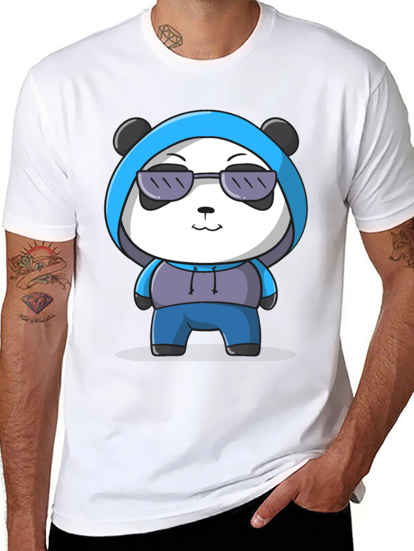 Cool Panda Graphic Tee - Casual Black T-Shirt