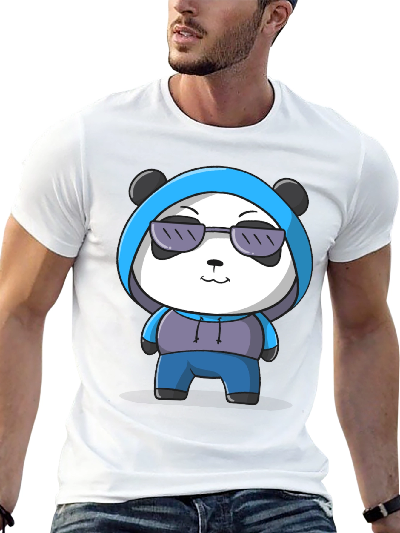 Cool Panda Graphic Tee - Casual Black T-Shirt