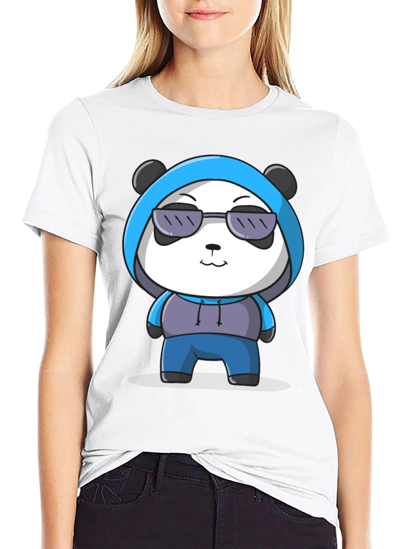 Cool Panda Graphic Tee - Casual Black T-Shirt