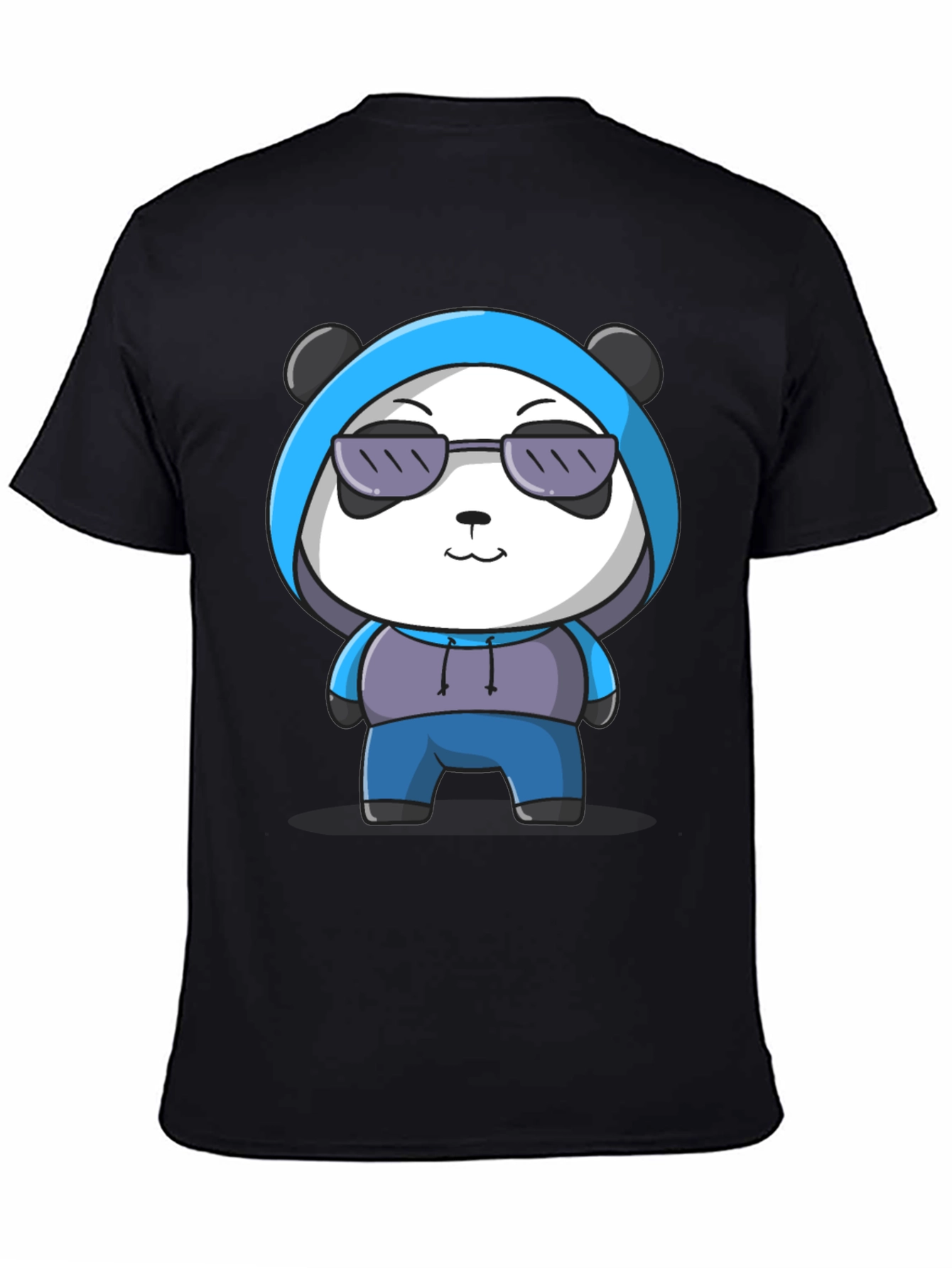 Cool Panda Graphic Tee - Casual Black T-Shirt