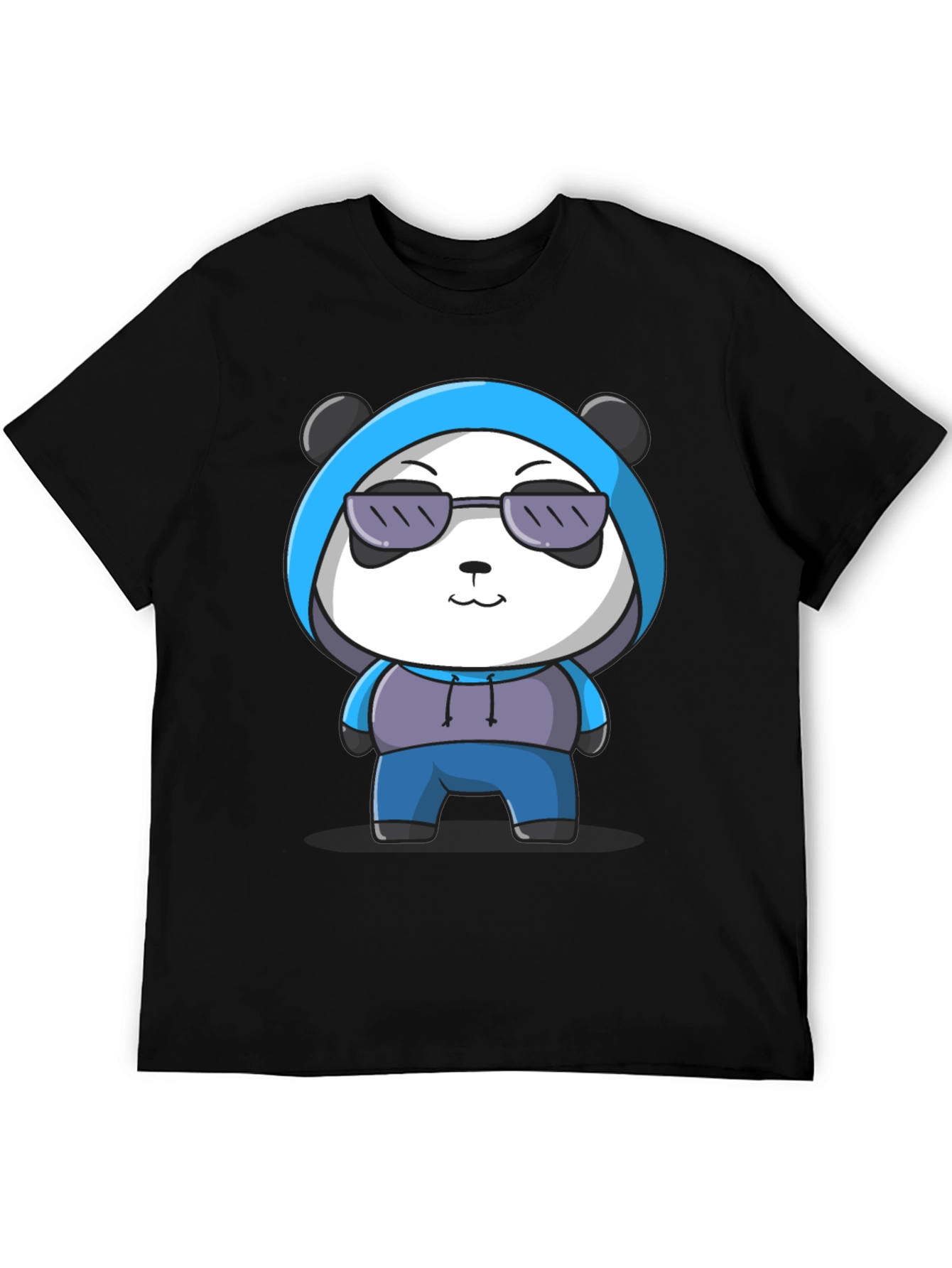 Cool Panda Graphic Tee - Casual Black T-Shirt