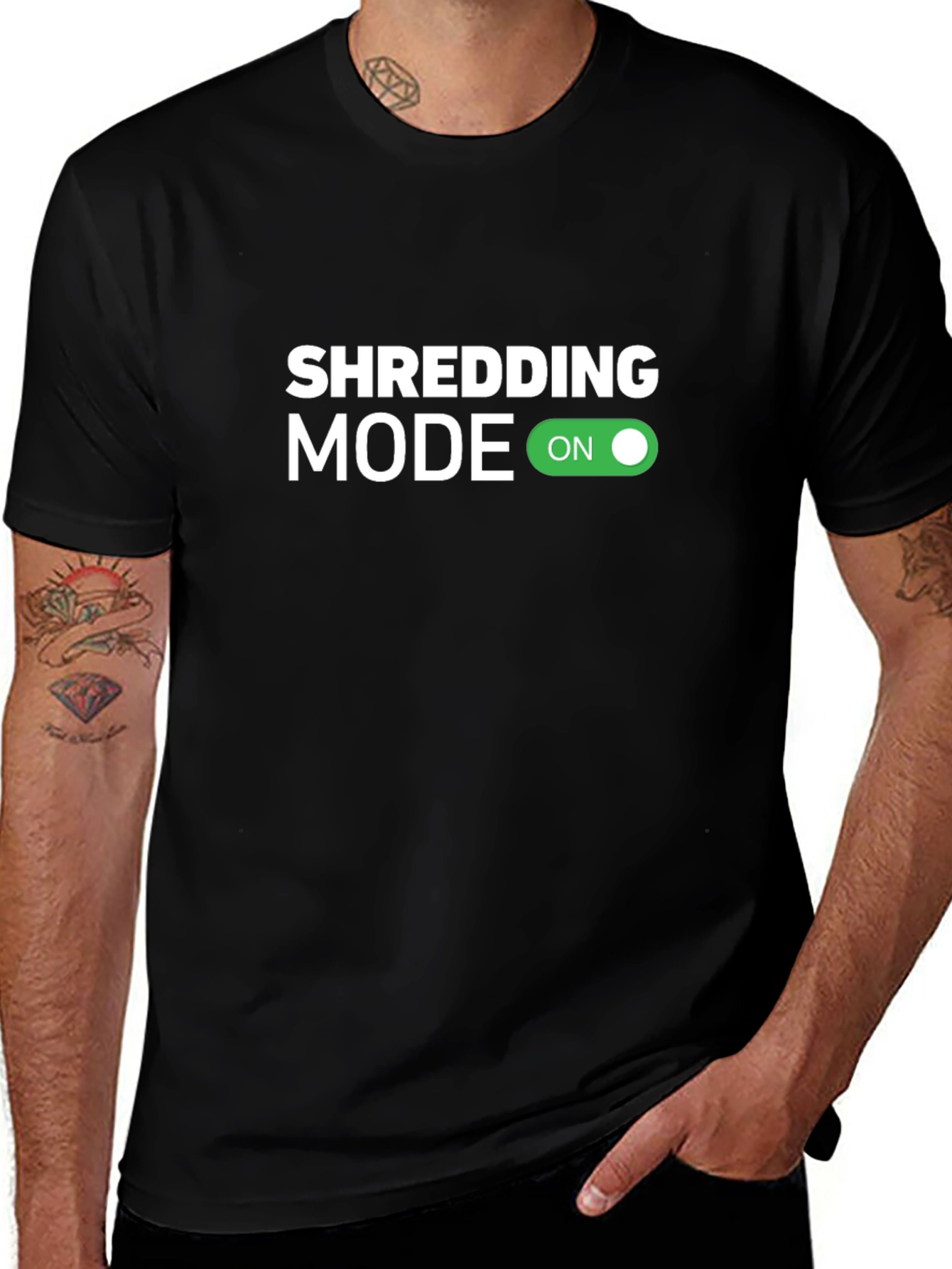 Shredding Mode On Graphic Tee - Black