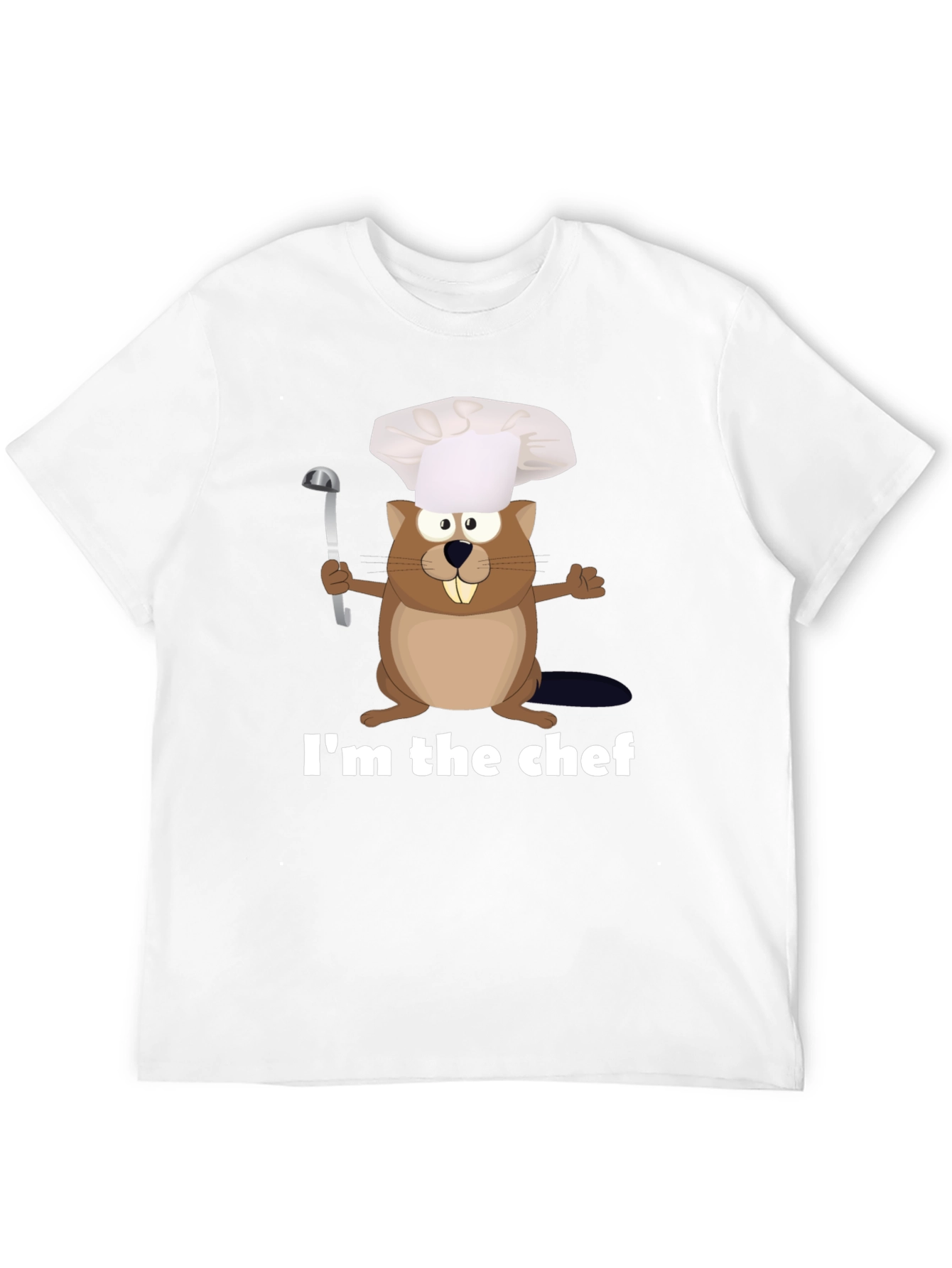 Im The Chef Beaver Cartoon Black T-shirt