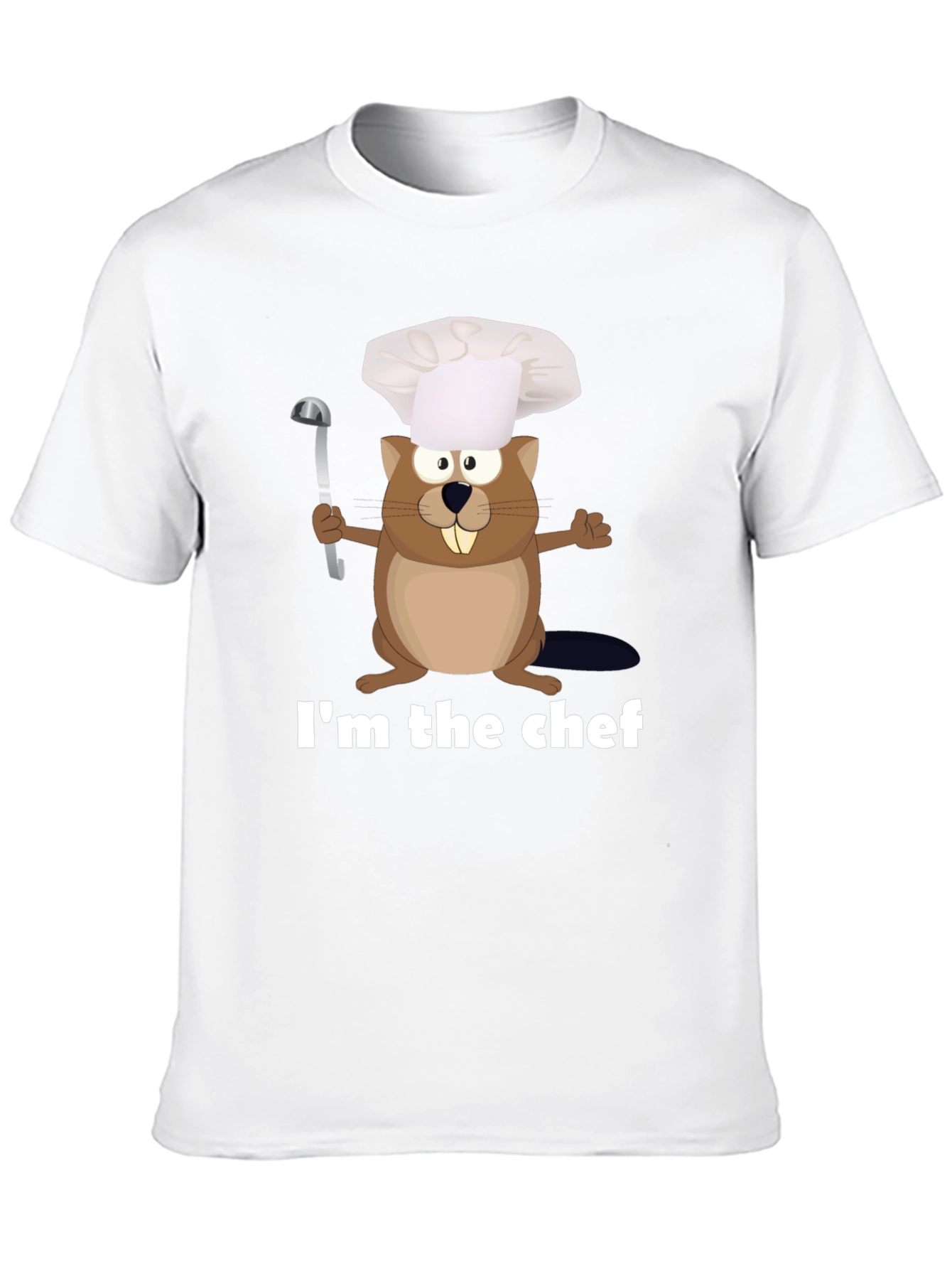 Im The Chef Beaver Cartoon Black T-shirt