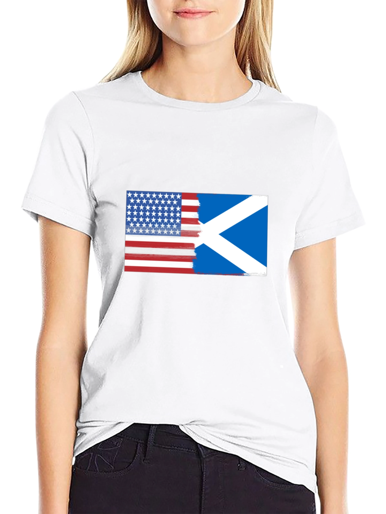 USA & Scotland Flag T-Shirt