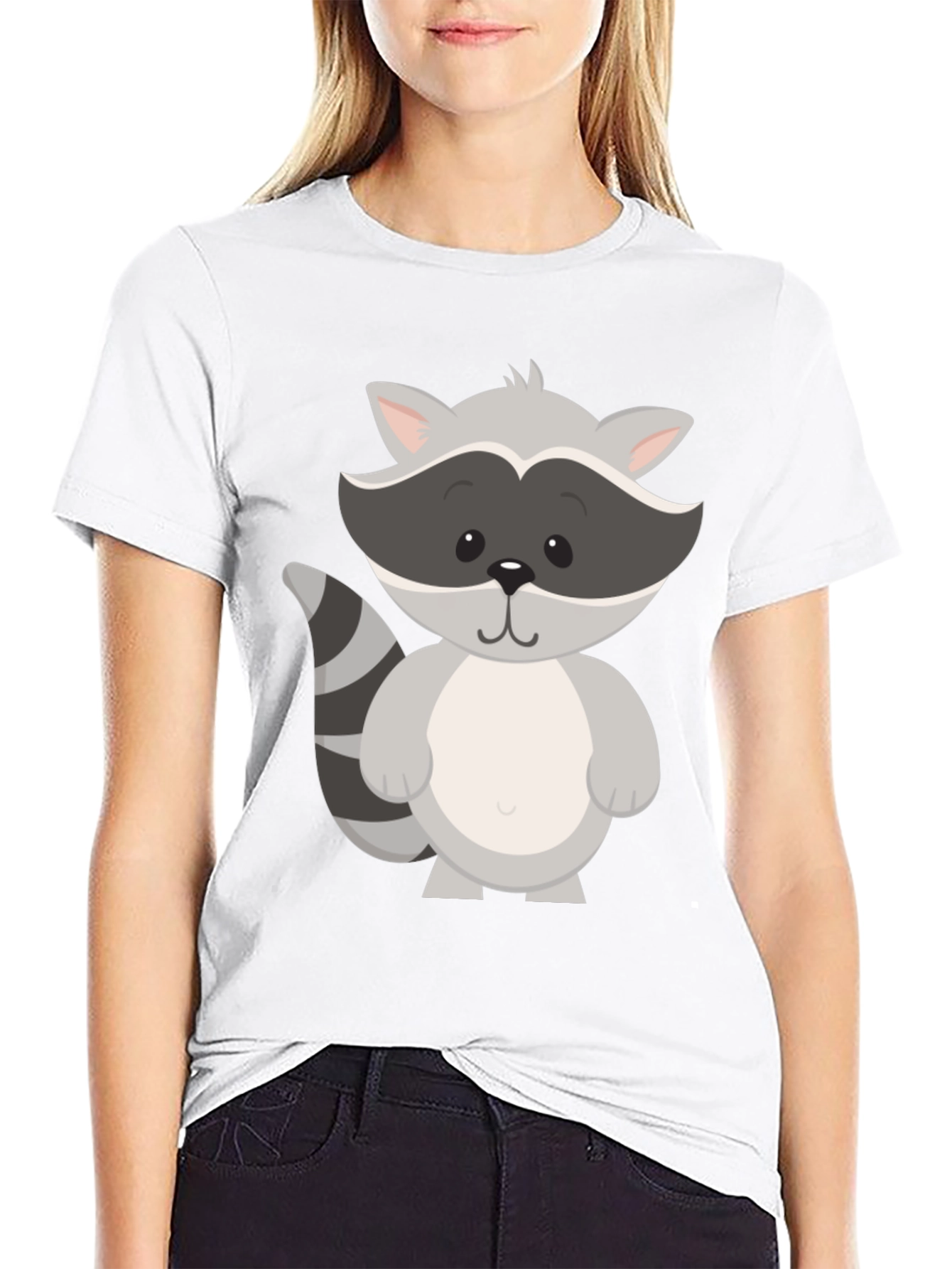 Cute Raccoon Graphic Tee - Unisex Black T-Shirt