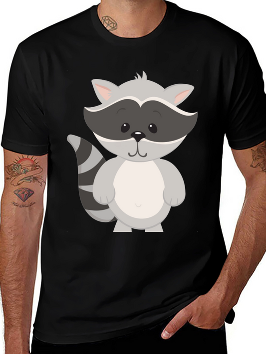 Cute Raccoon Graphic Tee - Unisex Black T-Shirt
