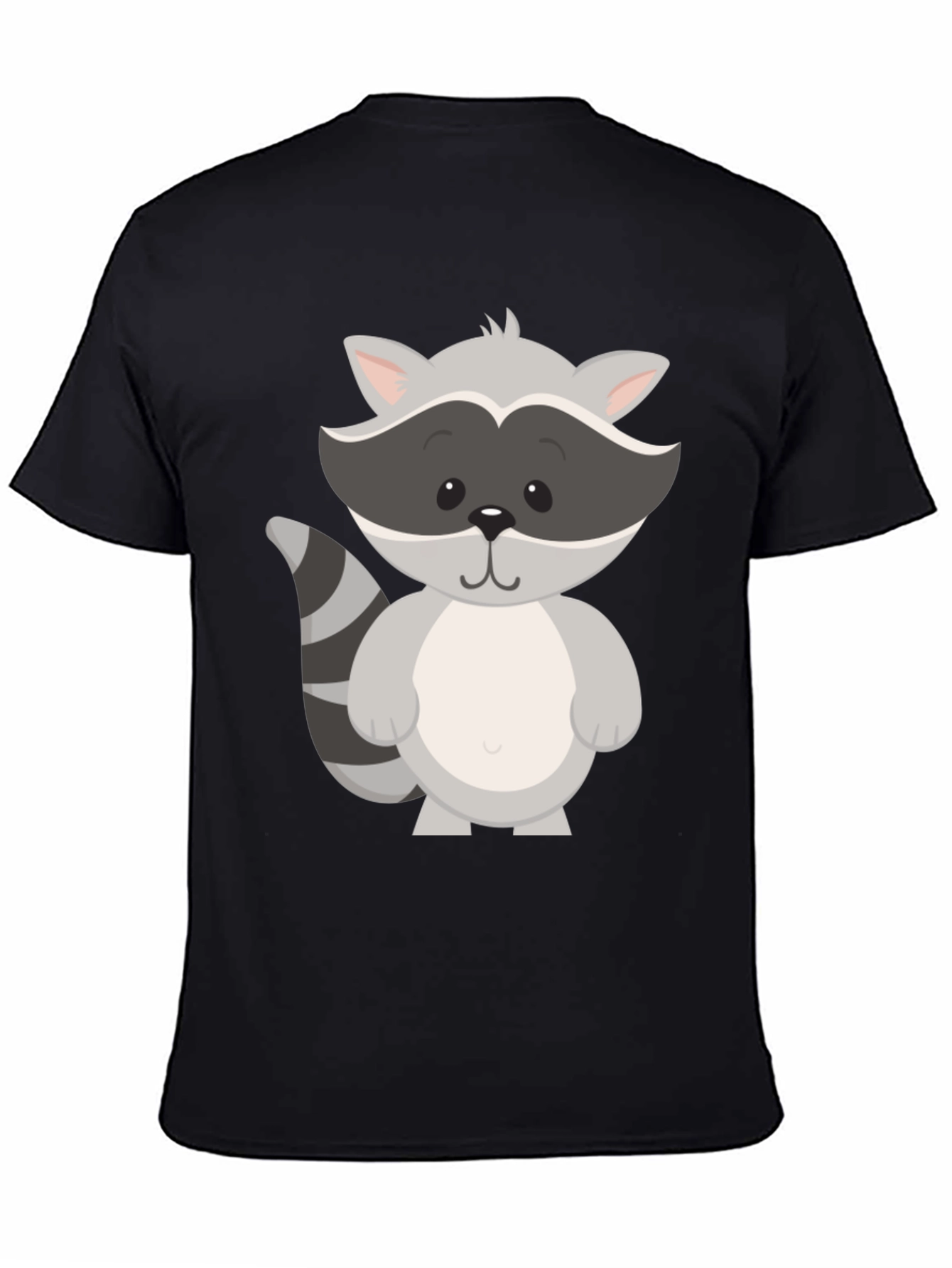 Cute Raccoon Graphic Tee - Unisex Black T-Shirt