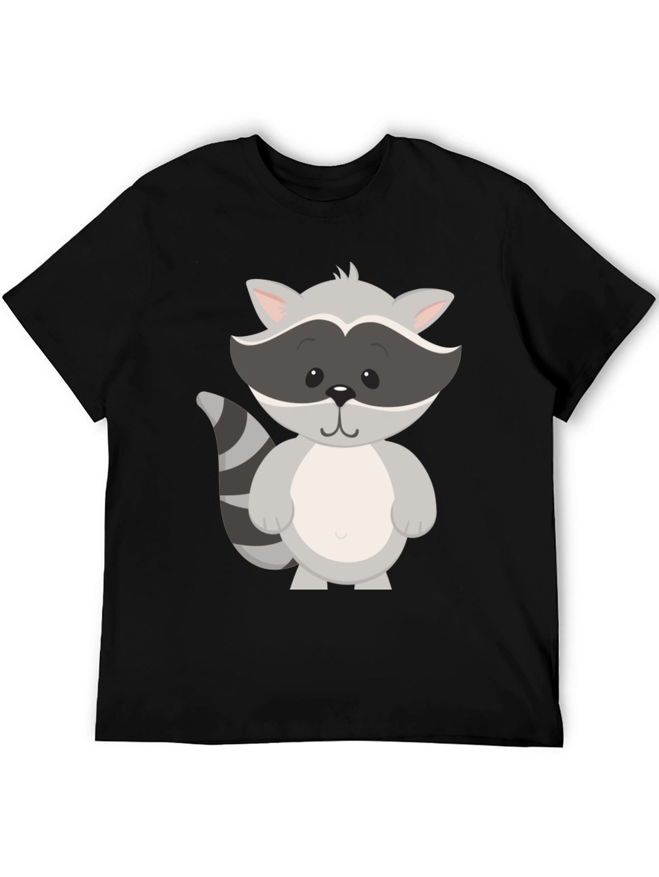 Cute Raccoon Graphic Tee - Unisex Black T-Shirt