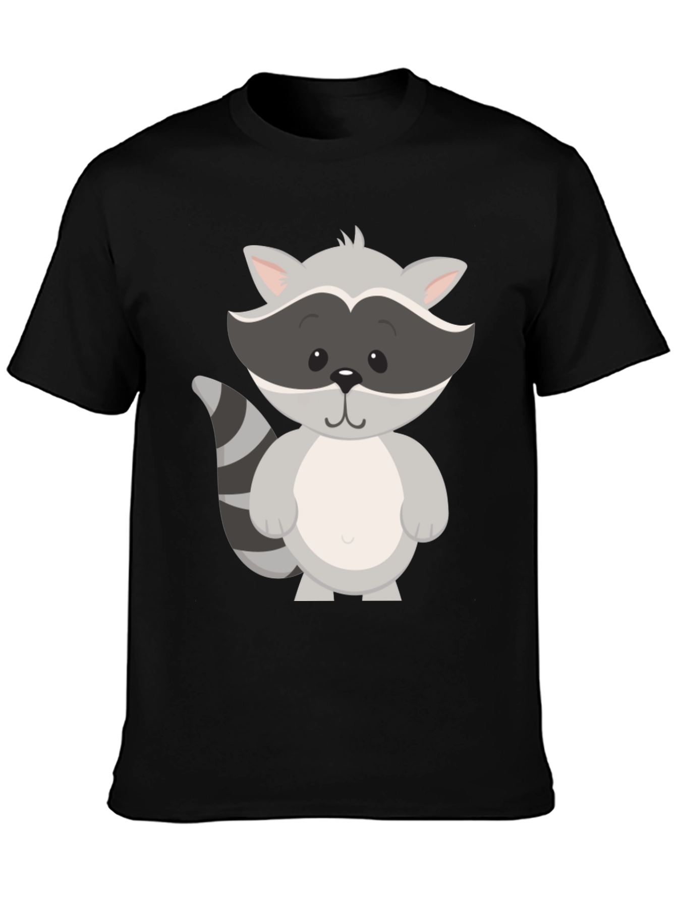 Cute Raccoon Graphic Tee - Unisex Black T-Shirt