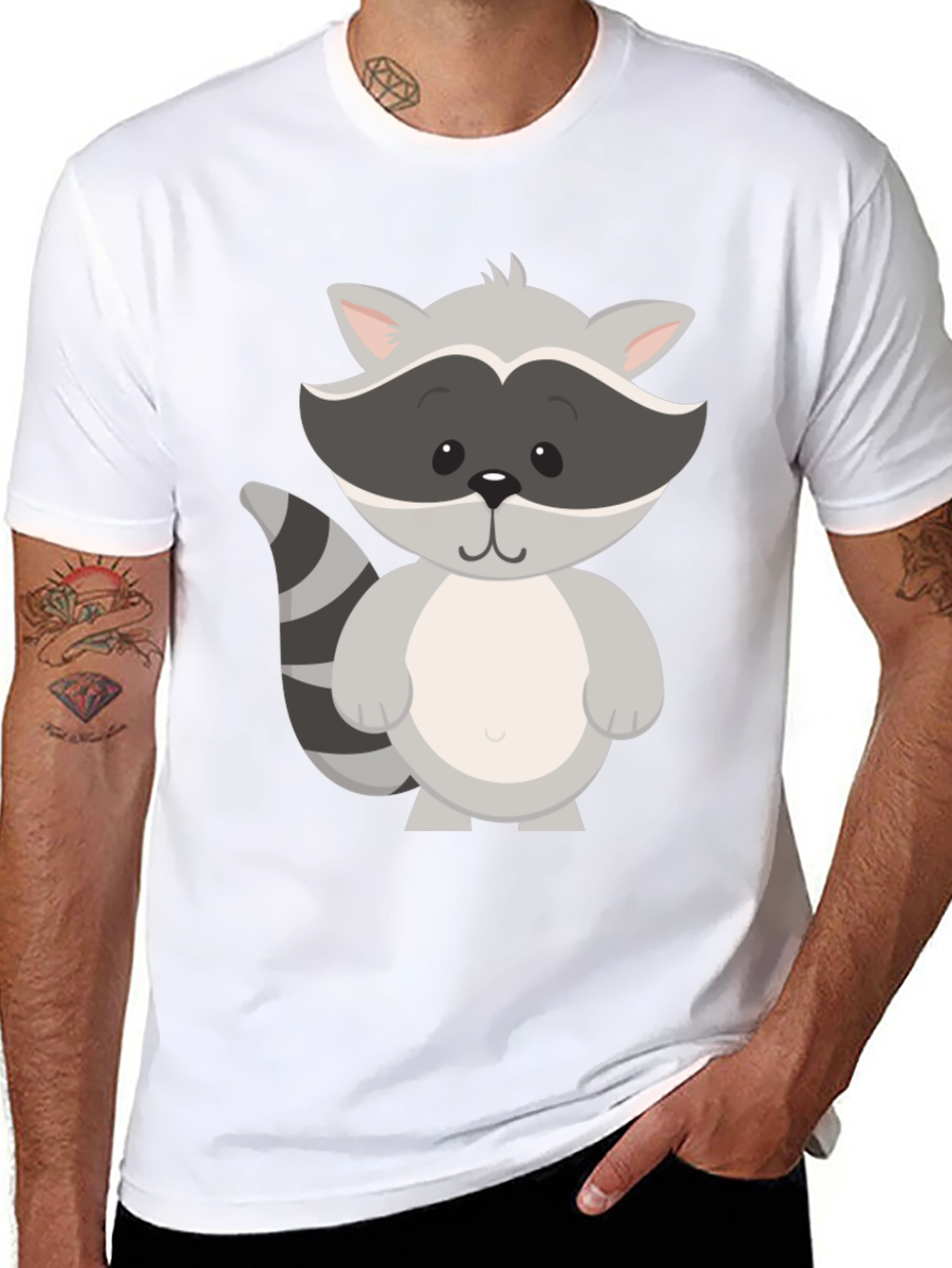 Cute Raccoon Graphic Tee - Unisex Black T-Shirt