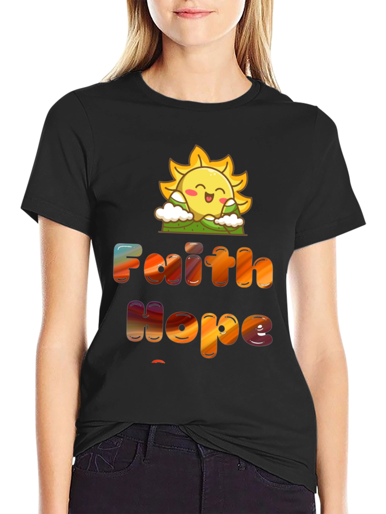 Faith Hope Love T-Shirt Sun Graphic Tee
