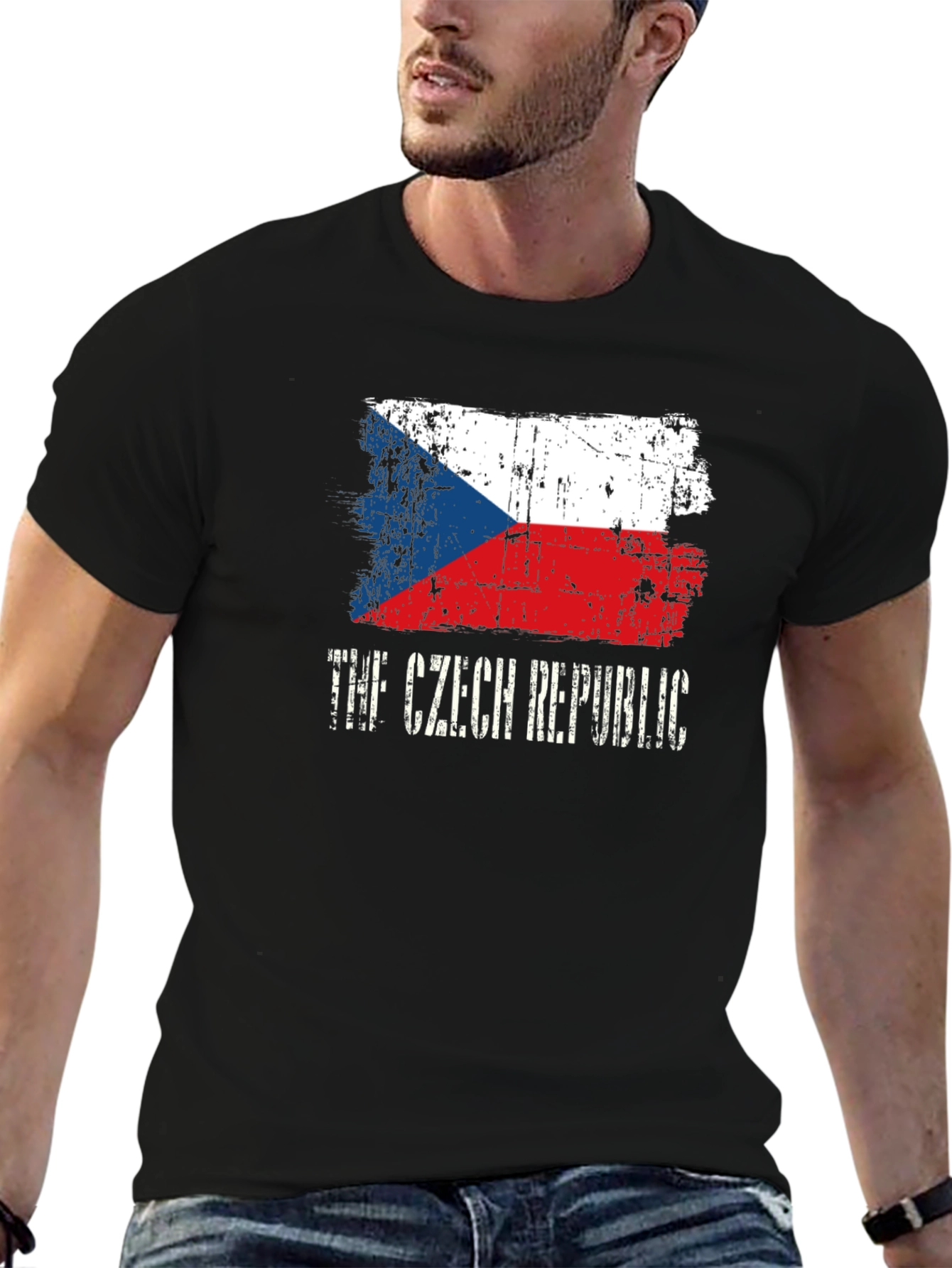 Czech Republic Flag T-Shirt - Distressed Design