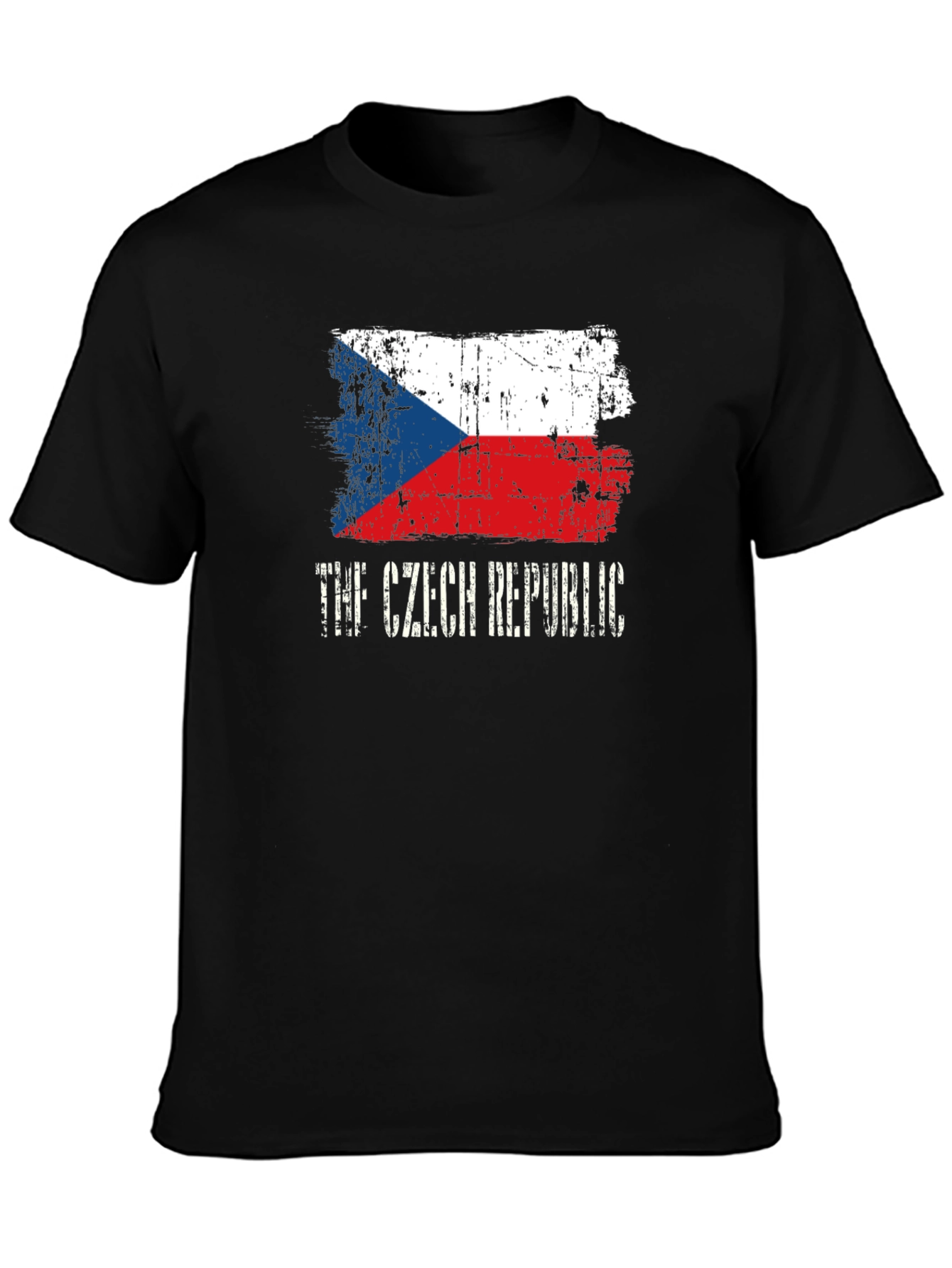 Czech Republic Flag T-Shirt - Distressed Design